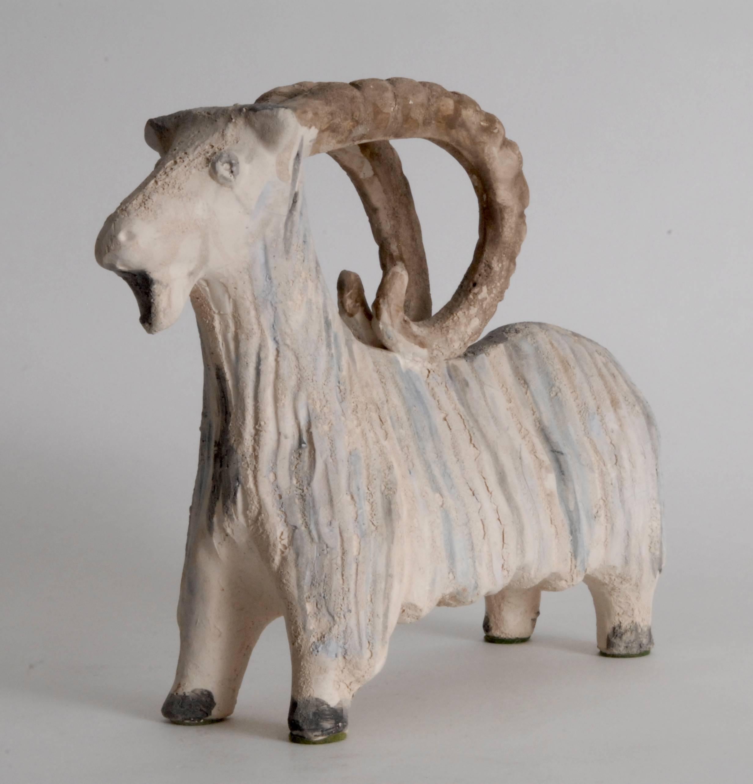 Mid-Century Modern Bitossi Aldo Londi Italy Goat or Ram, circa 1960
