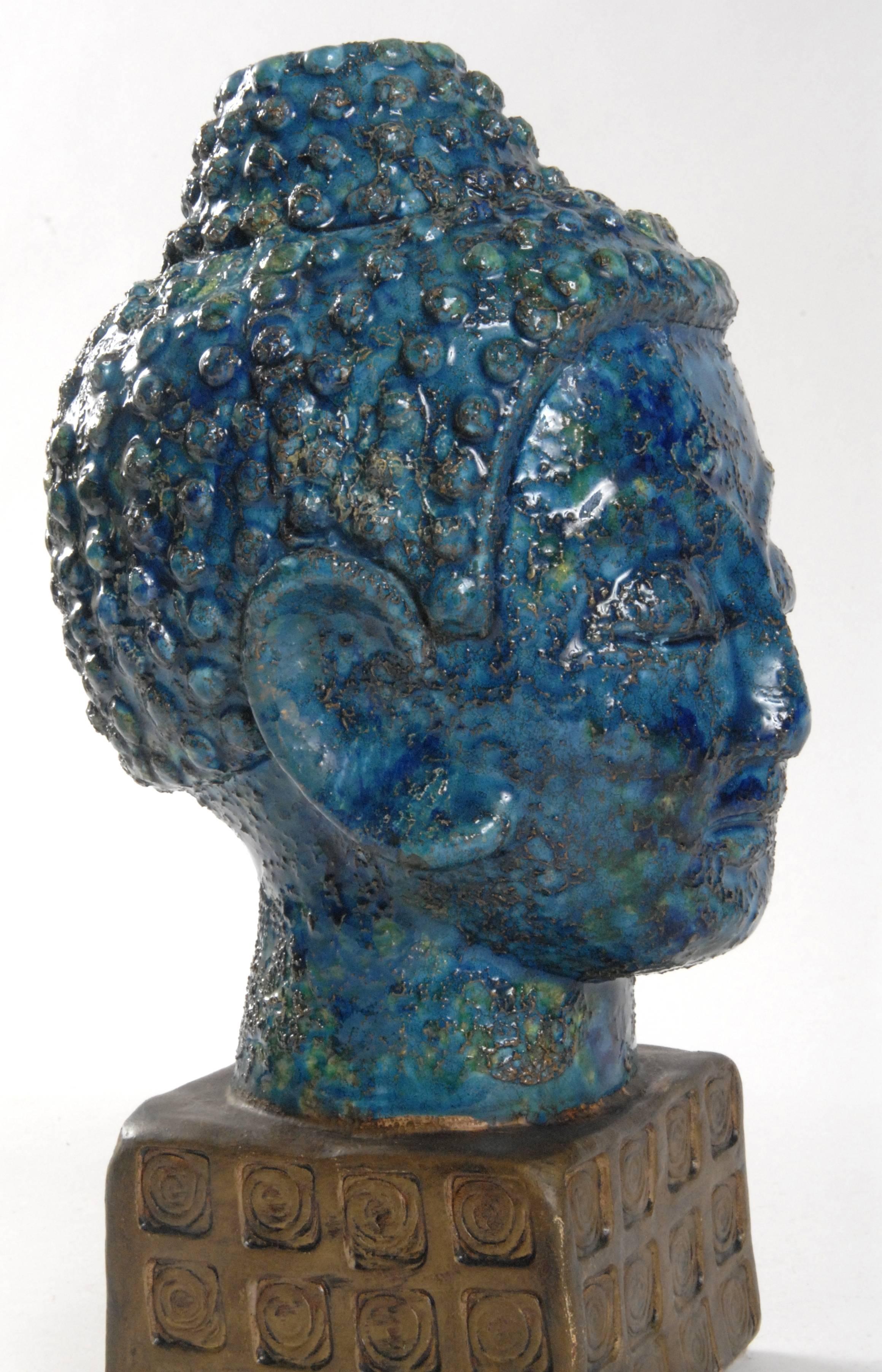 Hand-Crafted Midcentury Bitossi Buddha Head, Italy