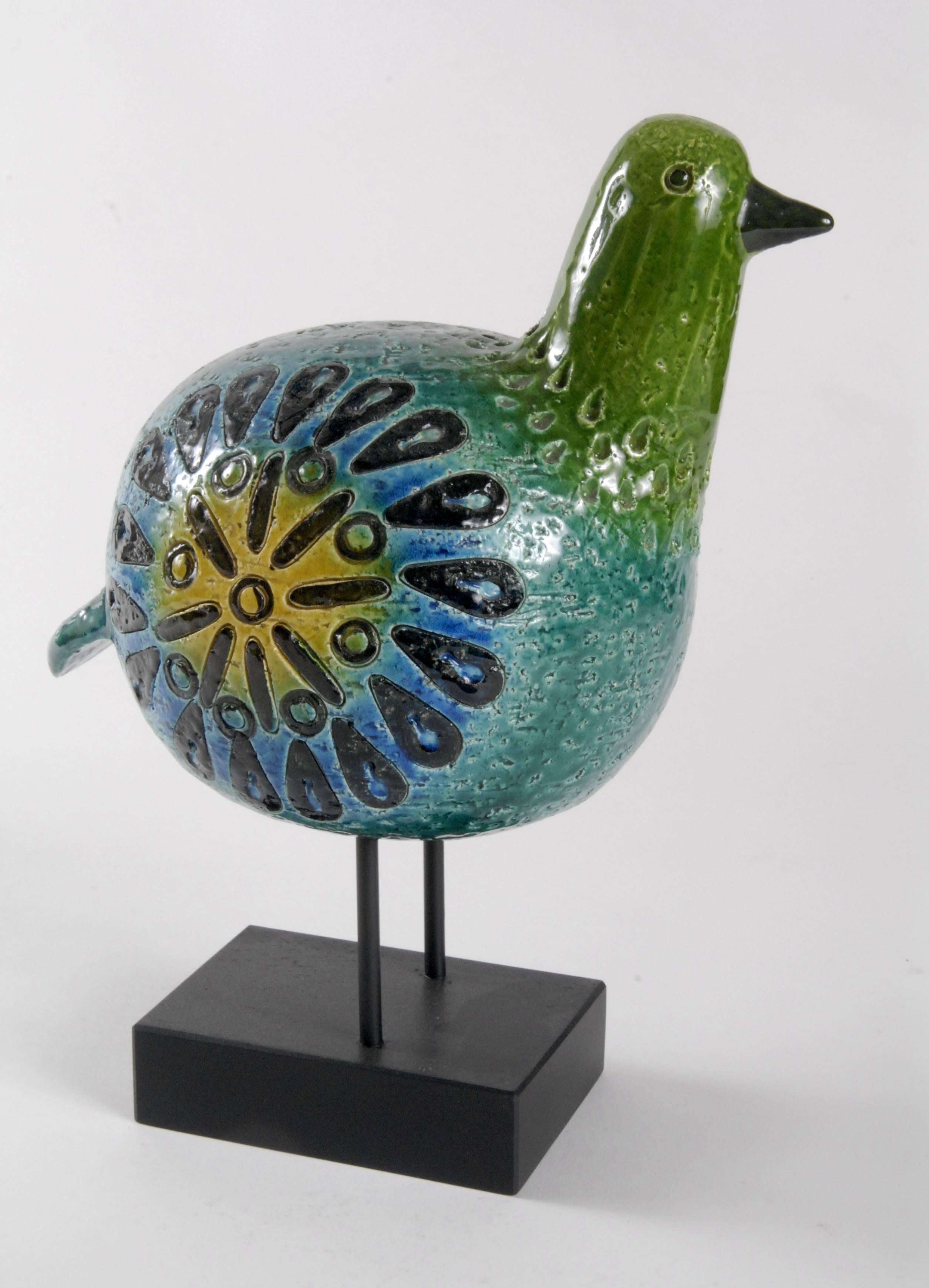 Mid-Century Modern Bitossi Londi Designed 'Kelly Green' Bird, Italy, circa 1960