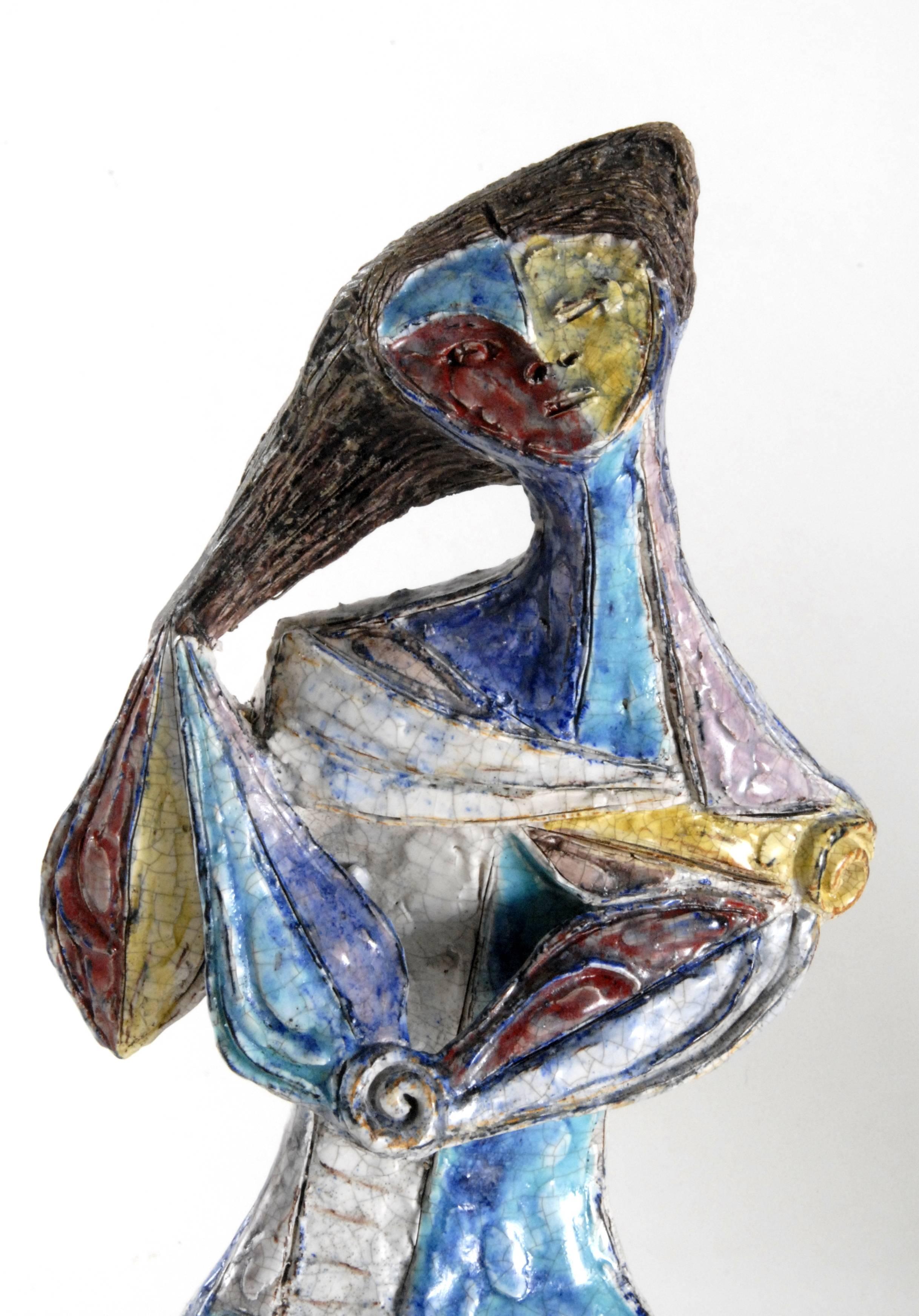 Marcello Fantoni Harlequin Female Figure, Italy, circa 1954 In Excellent Condition In Pymble, NSW