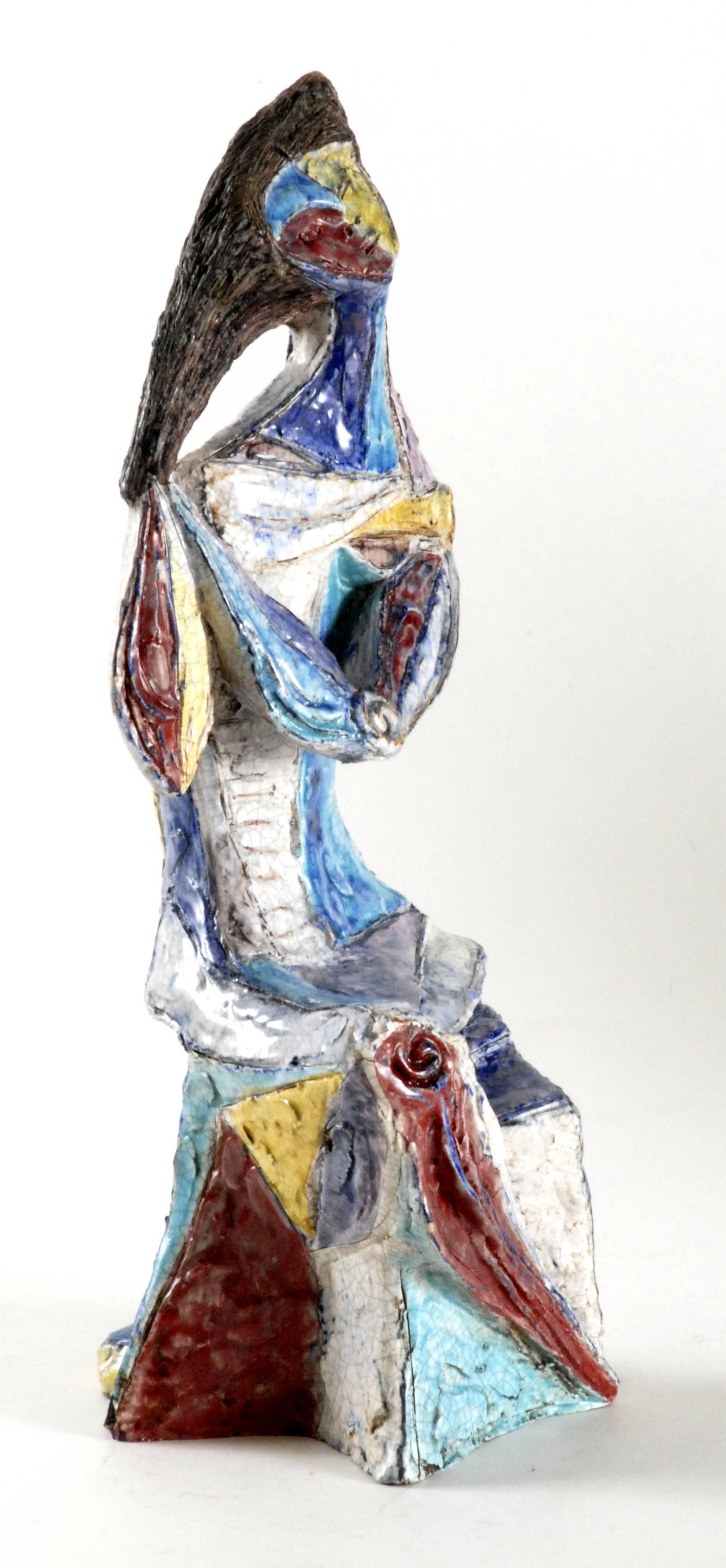 Mid-Century Modern Marcello Fantoni Harlequin Female Figure, Italy, circa 1954