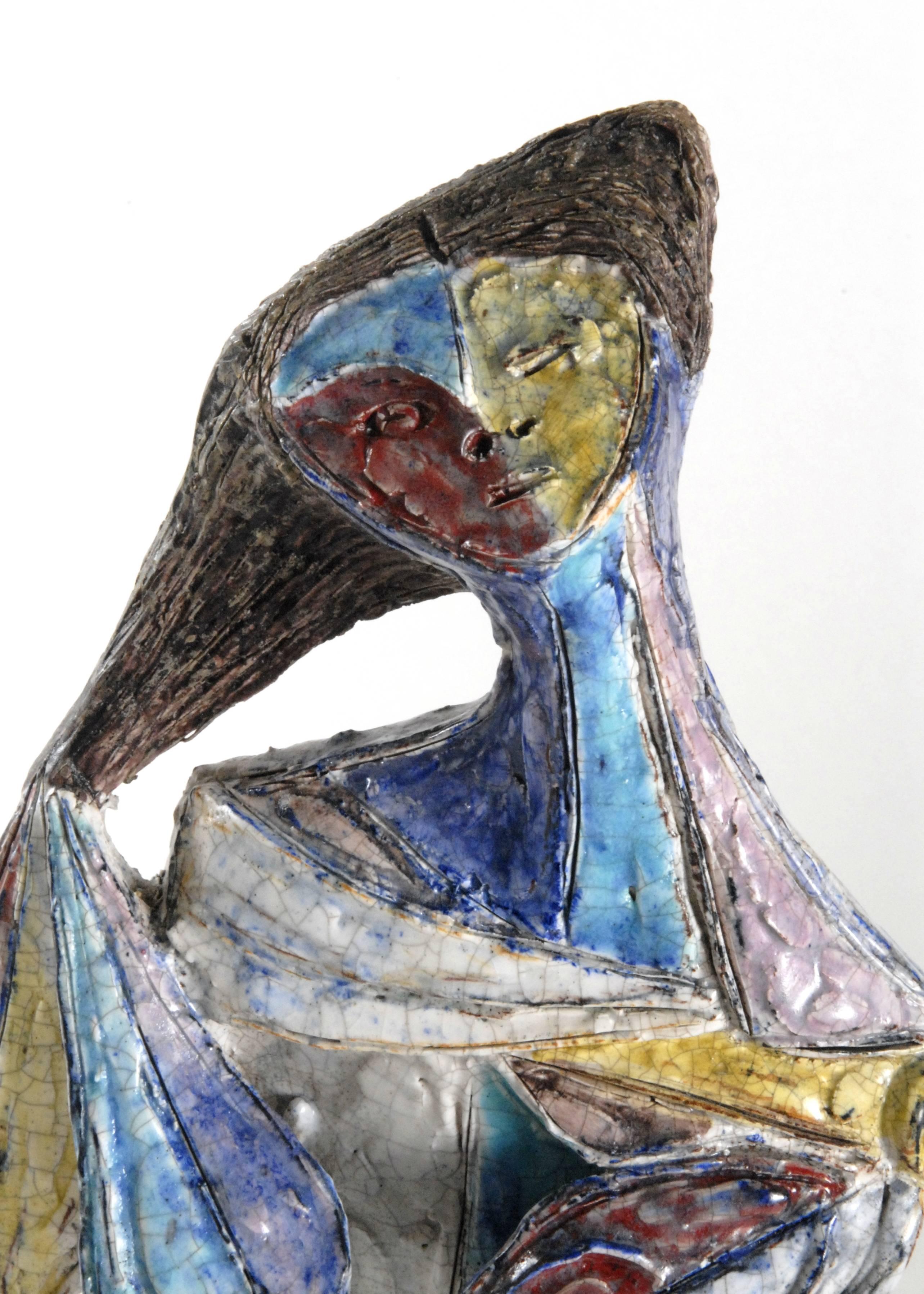 Marcello Fantoni Harlequin Female Figure, Italy, circa 1954 1