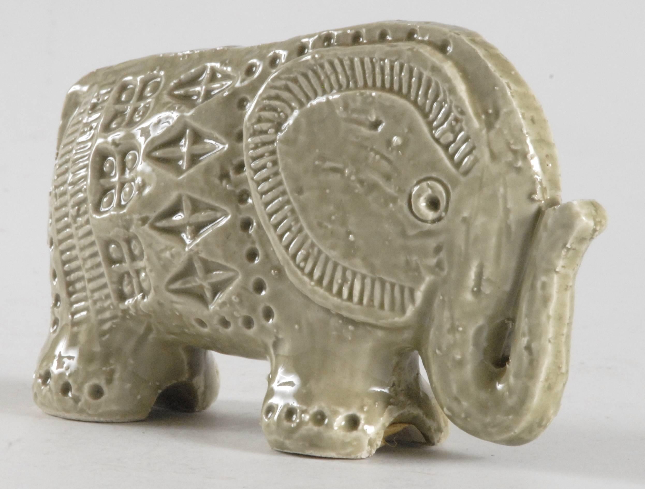 Mid-Century Modern Bitossi Londi Designed 'Rimini' Pattern Elephant, Italy, circa 1965