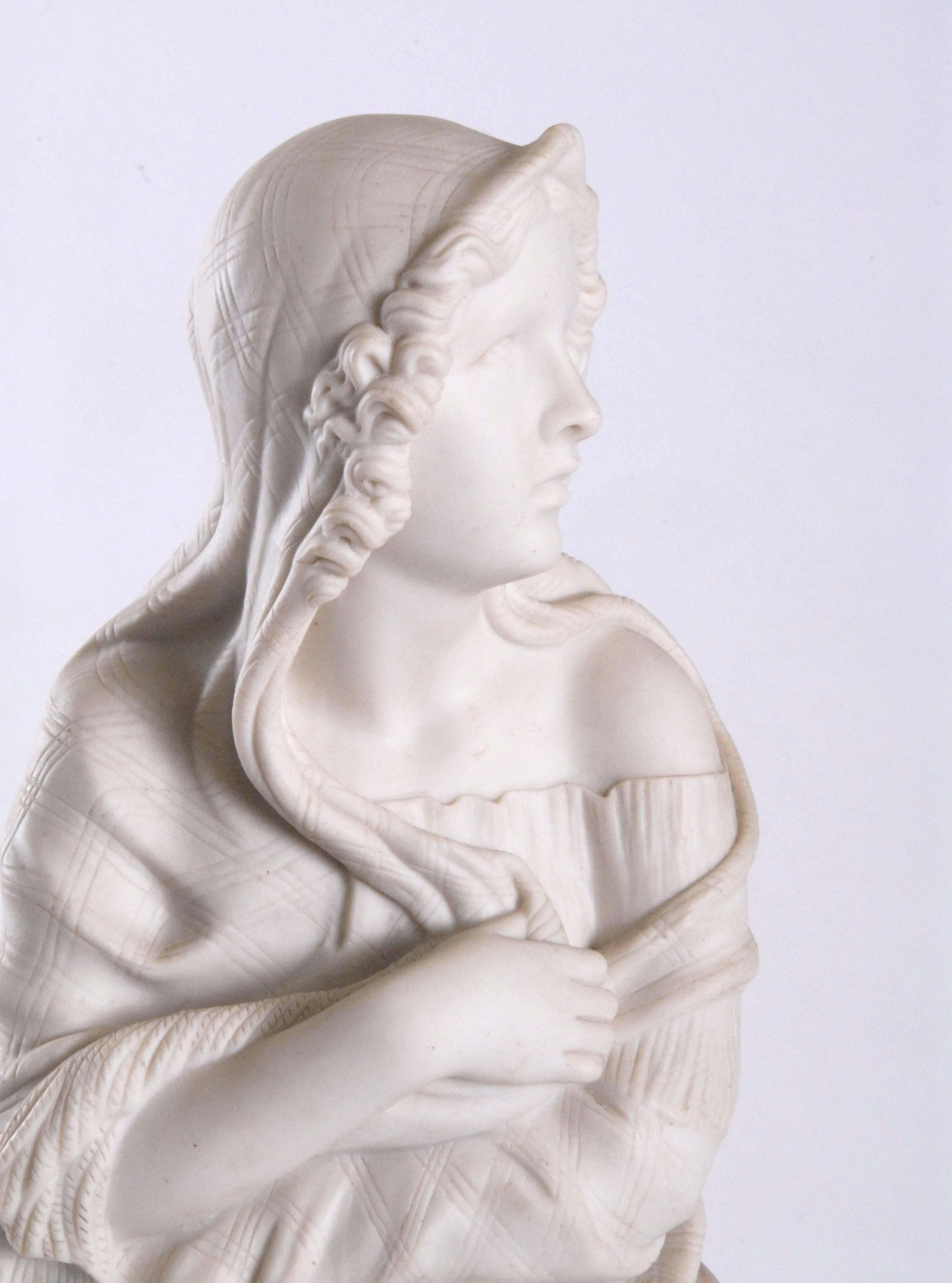 Porcelain 19th Century Copeland Parian Statue, 'Storm' by William Brodie, circa 1858 For Sale
