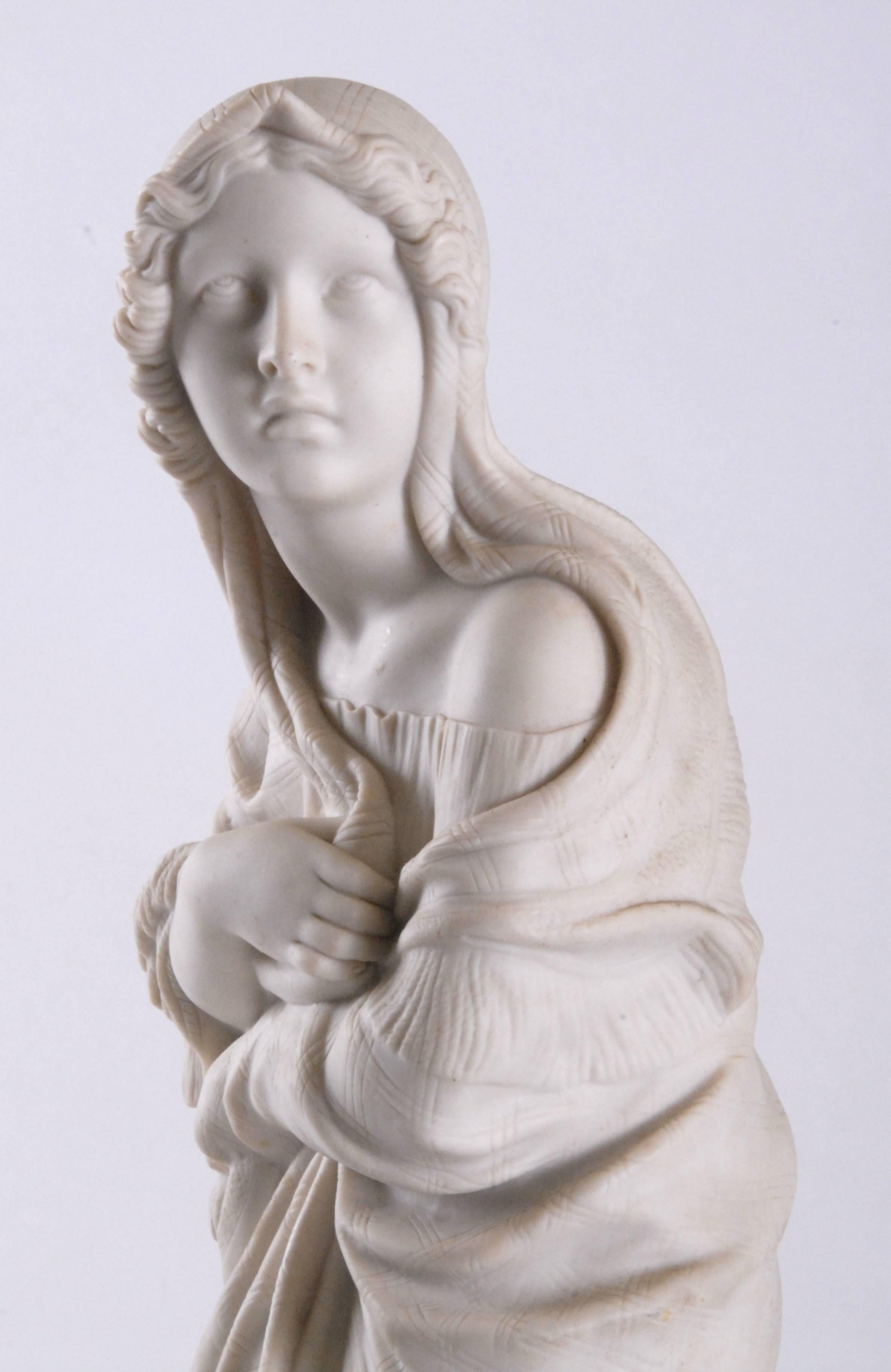 Hand-Crafted 19th Century Copeland Parian Statue, 'Storm' by William Brodie, circa 1858 For Sale