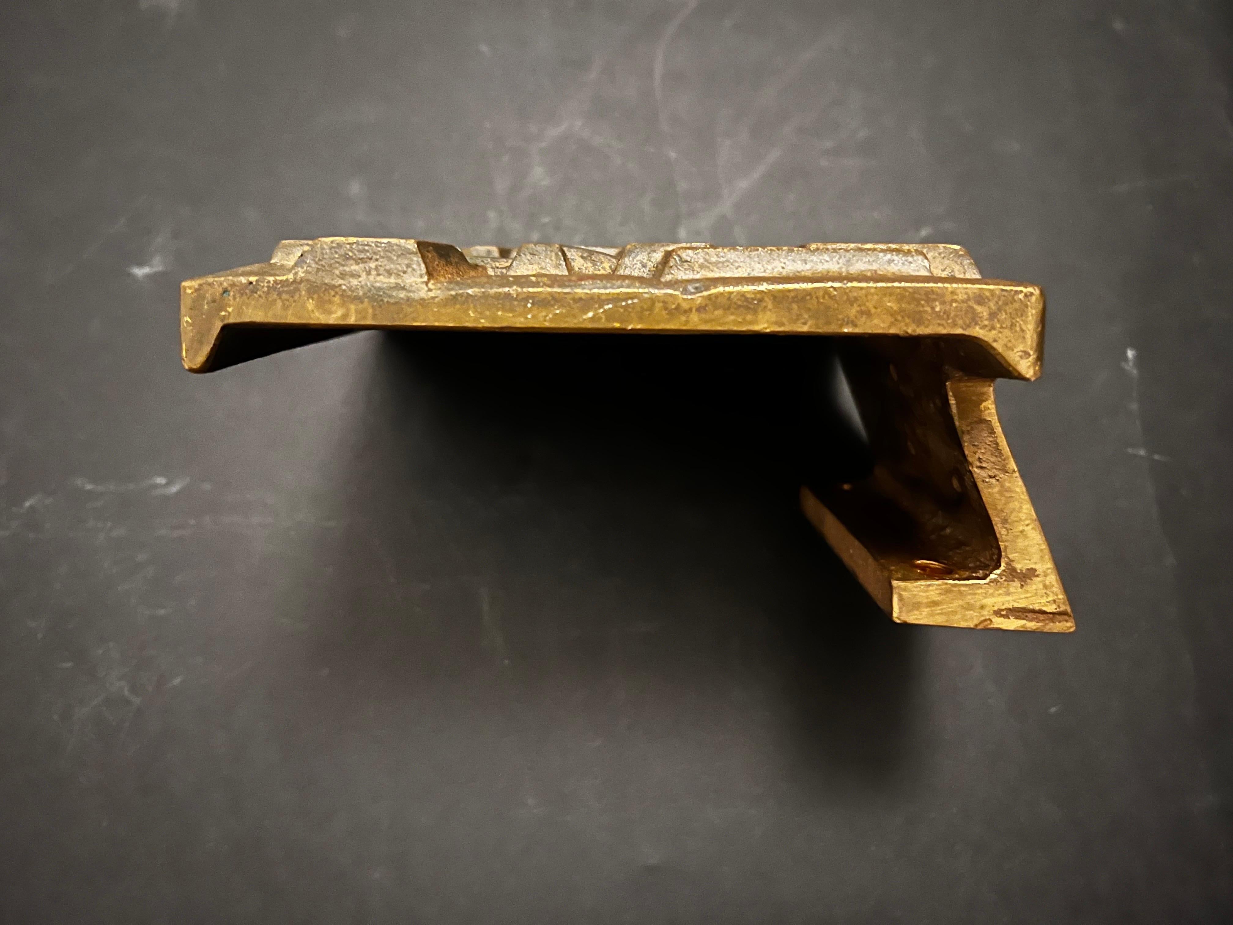 Bronze Push-Pull Handle with Abstract Modernist Design, 20th Century For Sale 6