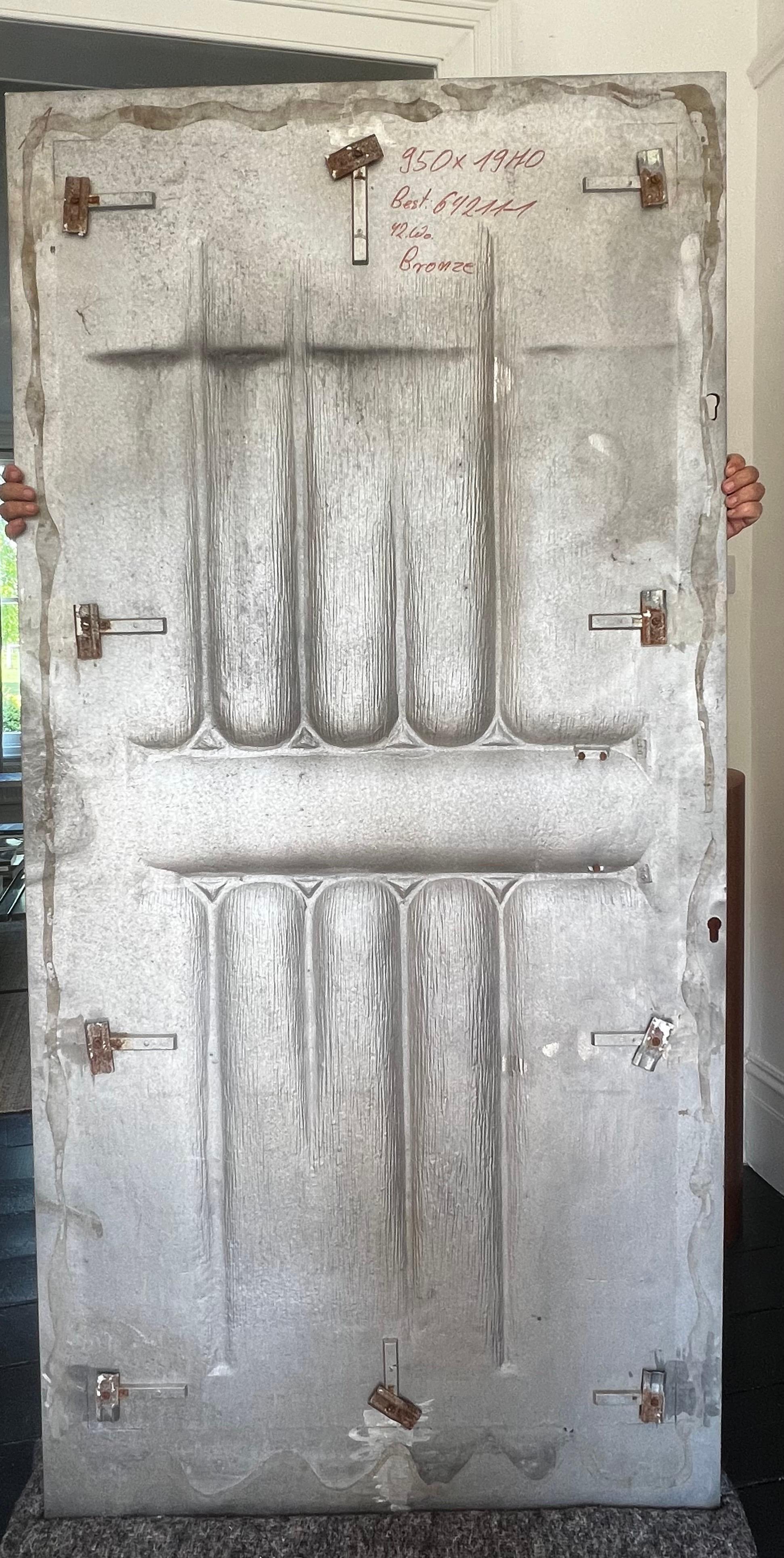 Brutalist Aluminium Door Panel with Antique Bronze Finish For Sale 7