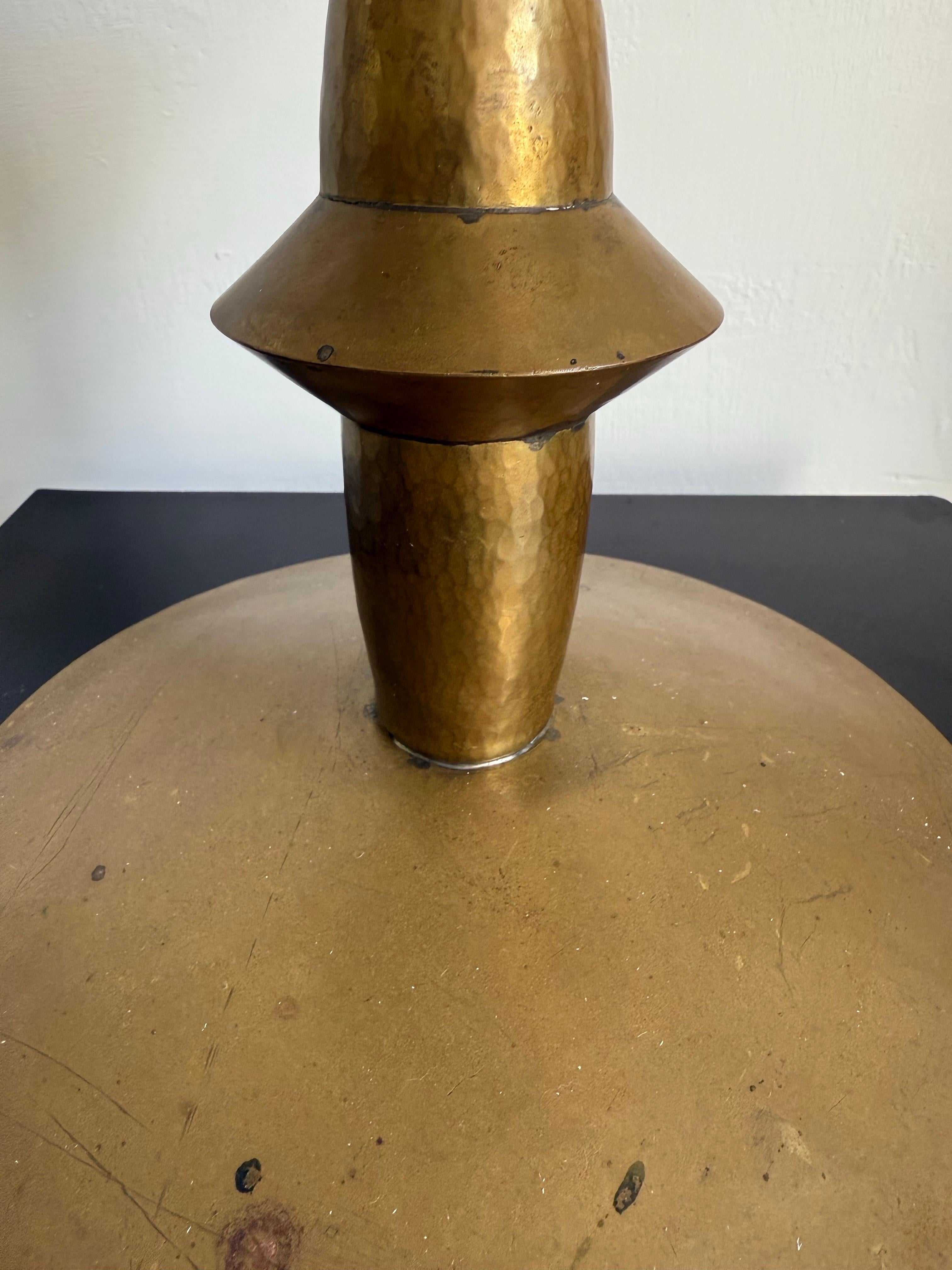 Pair of Large Art Deco Brass Candleholders For Sale 7
