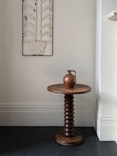 Turned Wood Side Table attributed to Charles Dudouyt, France
