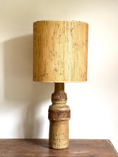 Bernard Rooke Ceramic Table Lamp, Hand-Crafted, Natural Tones, 1960s