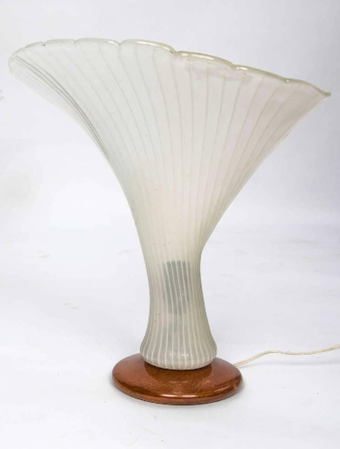 Mid-Century Modern Murano Fan-Shaped Lamp, Italy