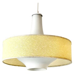 Mid-Century Glass Pendant Light with Optional Yellow Shade by Itsu of Finland