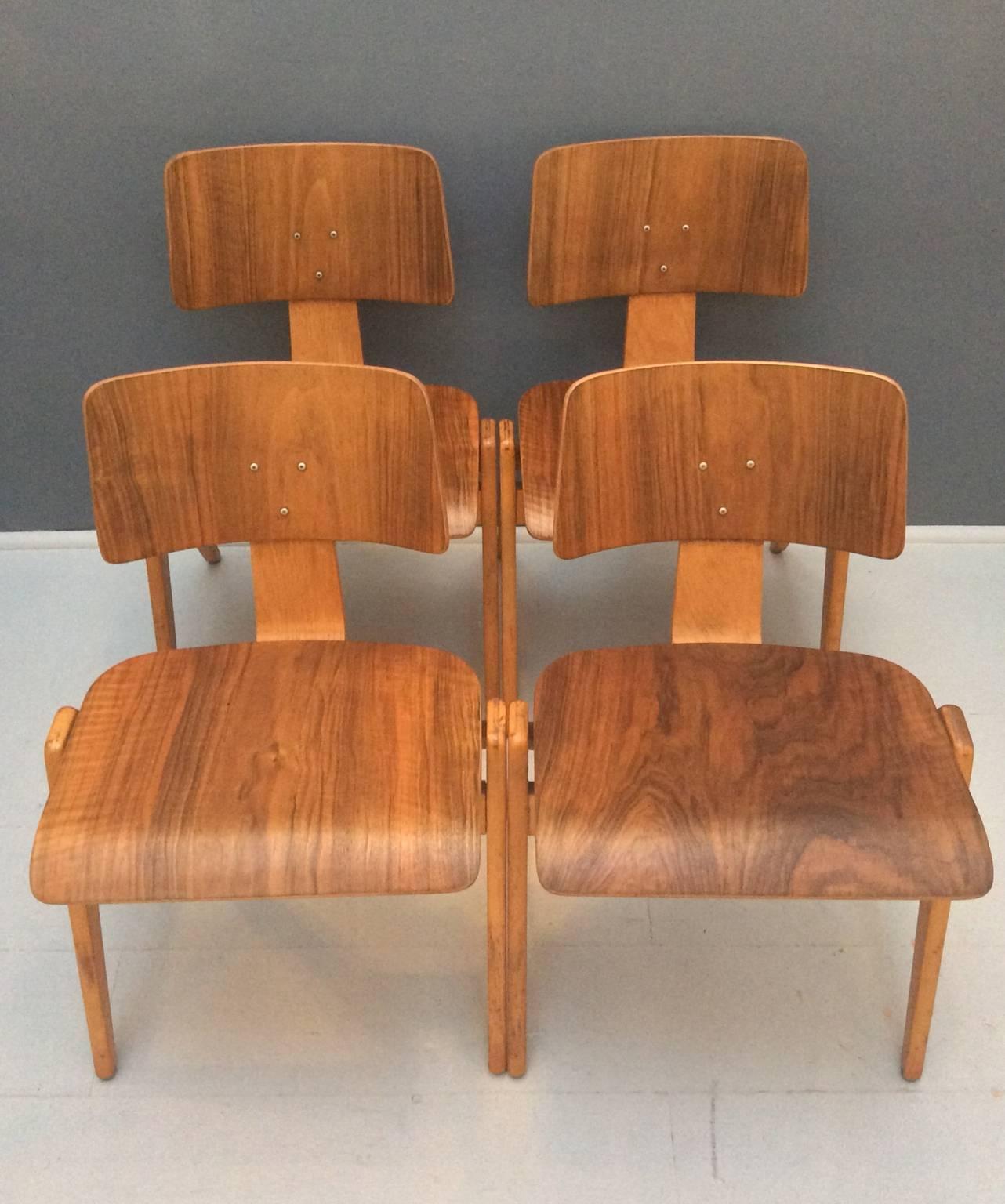 20th Century Set of Four Hille Stak Chairs by Robin Day, 1950s