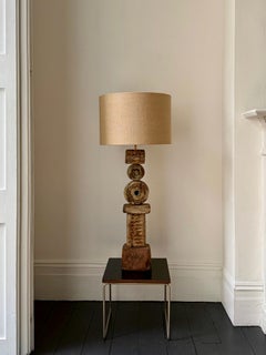 Lampe TOTEM en céramique de Bernard Rooke Studio, milieu du siècle, Natural Tones, Angleterre