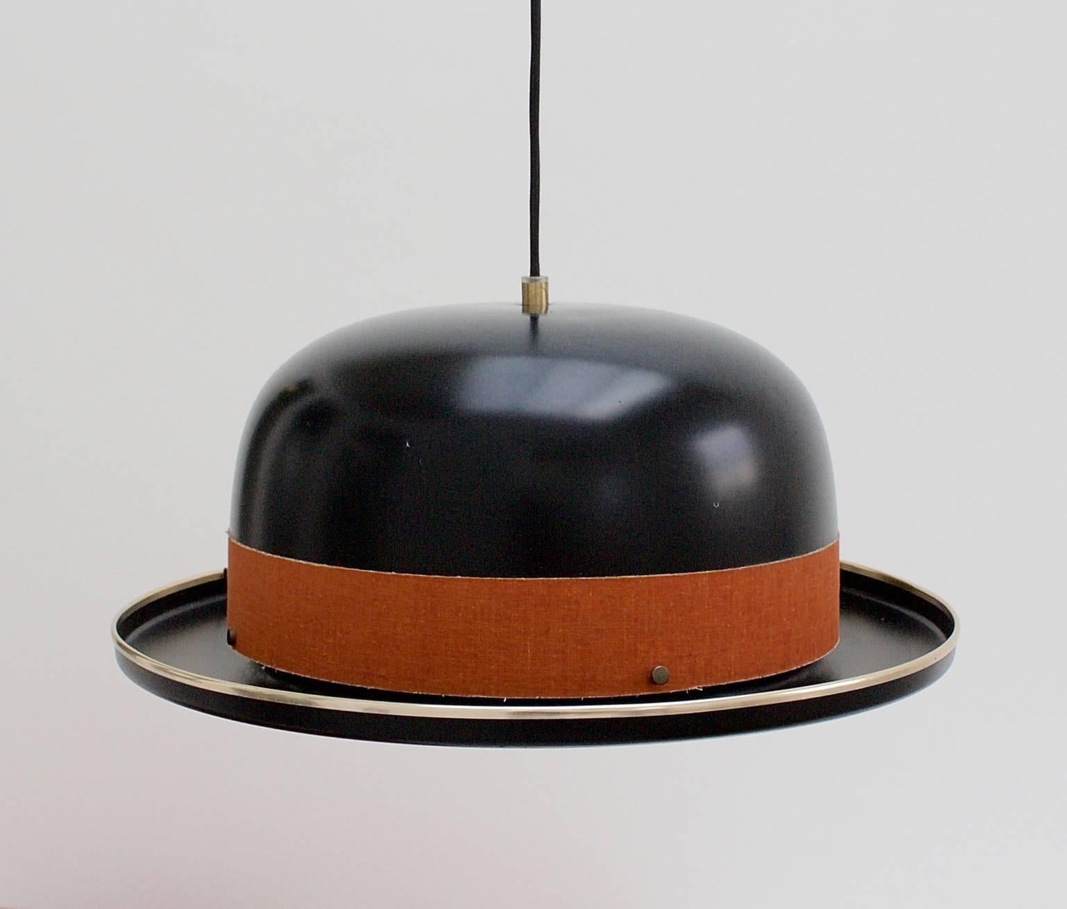 Lacquered Bowler Hat Pendant Light by Hans Agne Jakobsson, Sweden