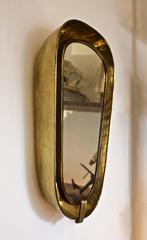 Art Deco Backlit Brass Mirror, European