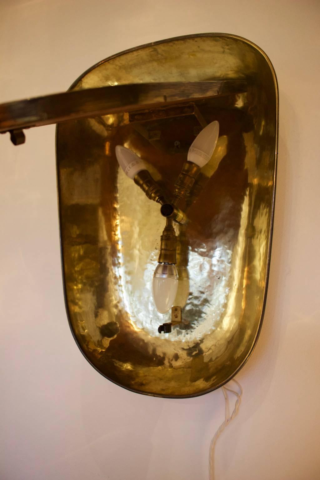 Art Deco Backlit Brass Mirror, European 1