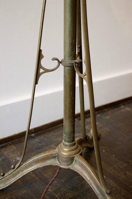 Arts And Crafts Floor Lamp With Fringed Shade At 1stdibs