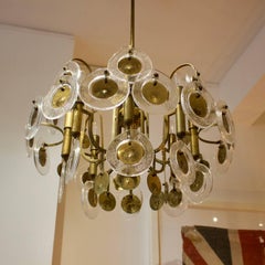 Italian Chandelier with Art Glass Rings