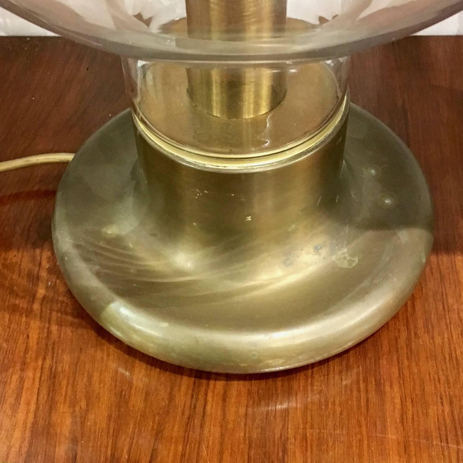 Mid-20th Century Glass Table Lamp In Good Condition In London, GB