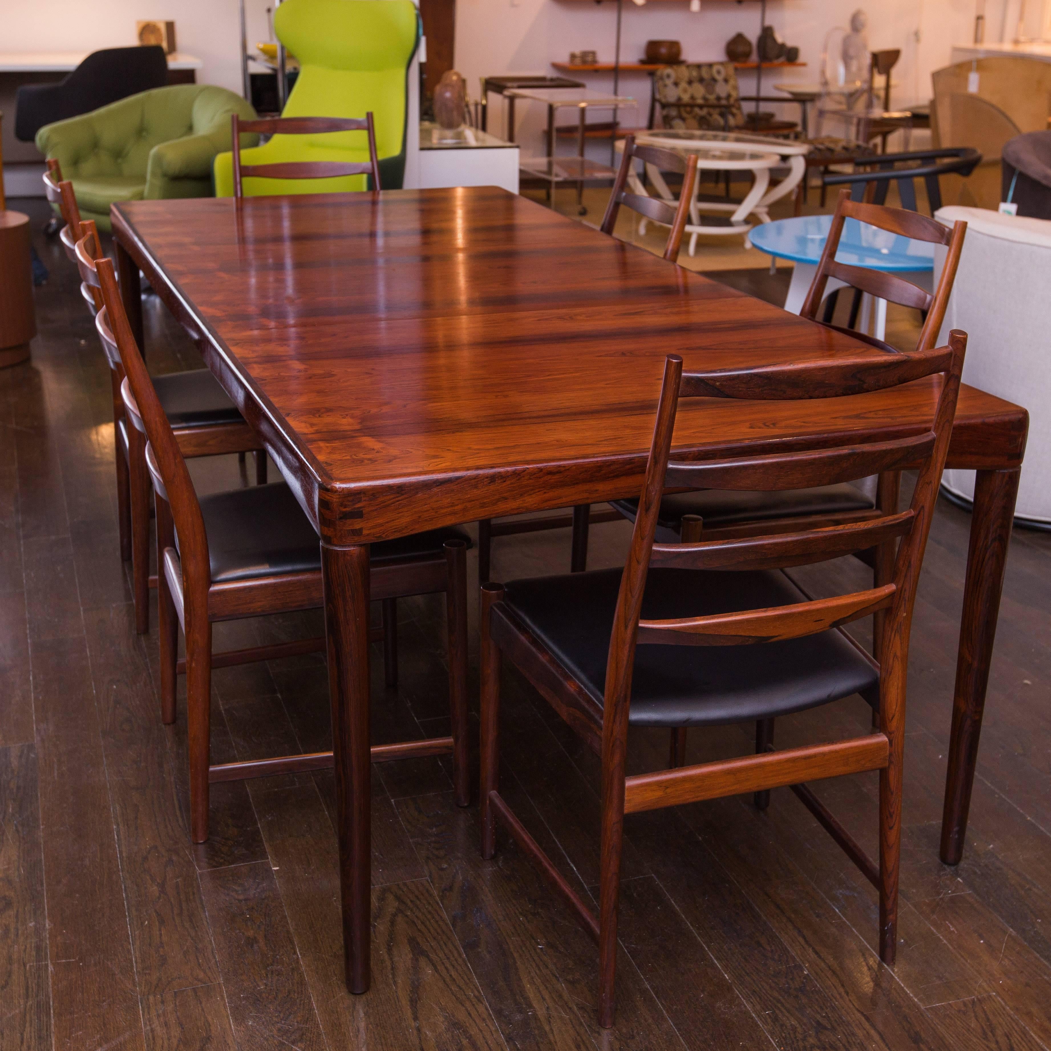  Rosewood Extension Dining Table by H.W. Klein for Bramin In Good Condition In New London, CT