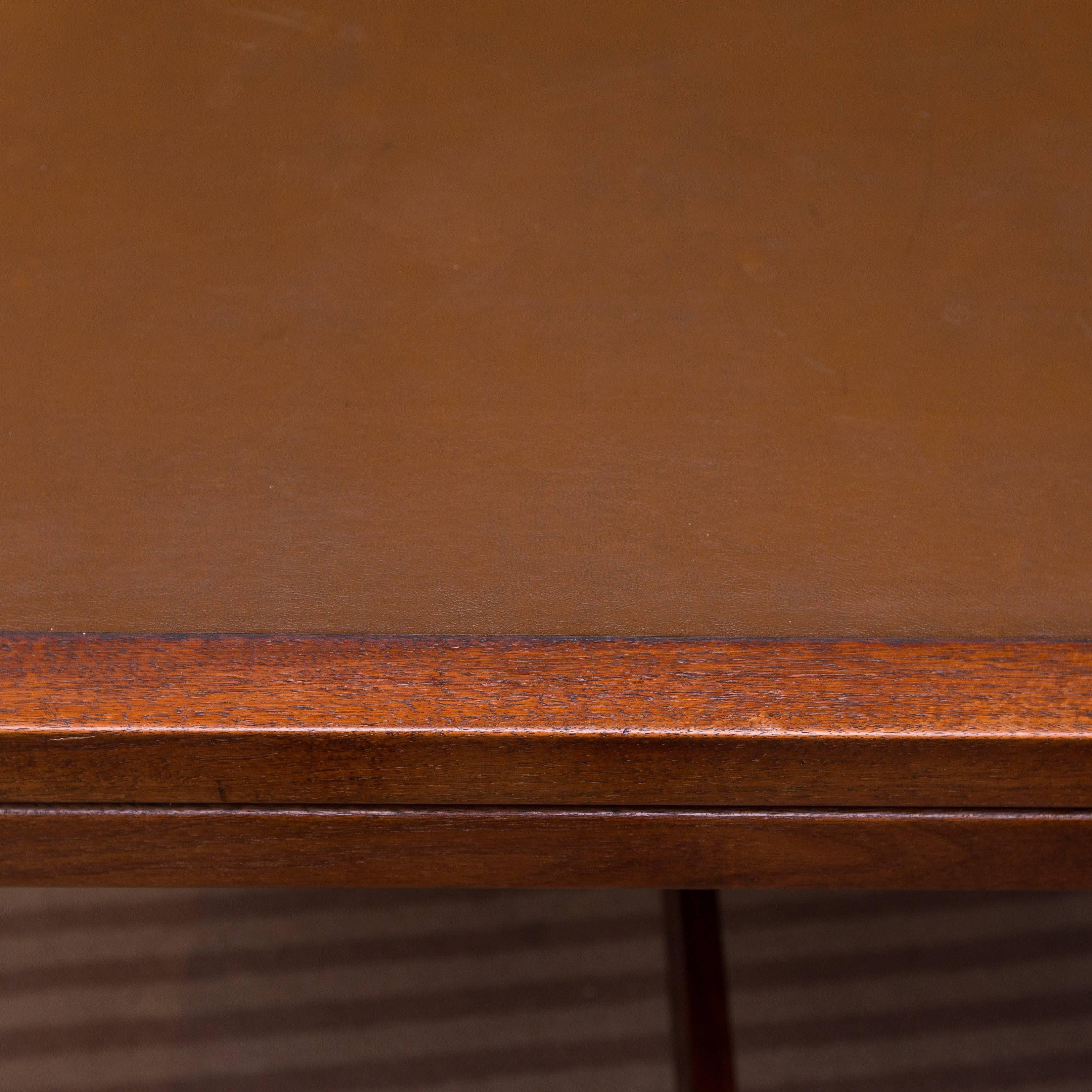 Large Leather Topped Jens Risom Desk 3