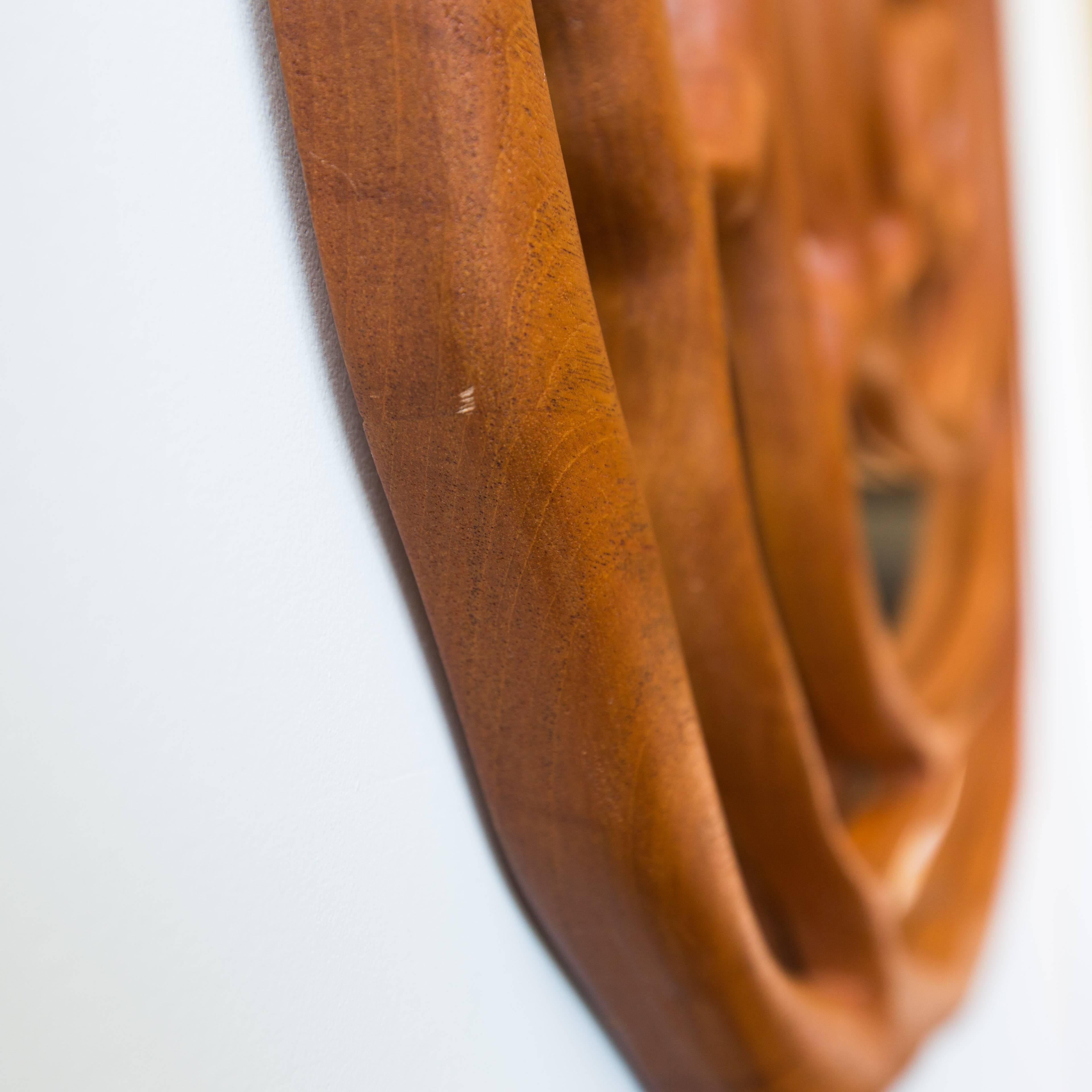American Hand-Carved Artisan Mirror in Mahogany