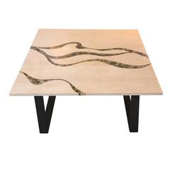 Artisan Made Maple and River Rock Coffee Table