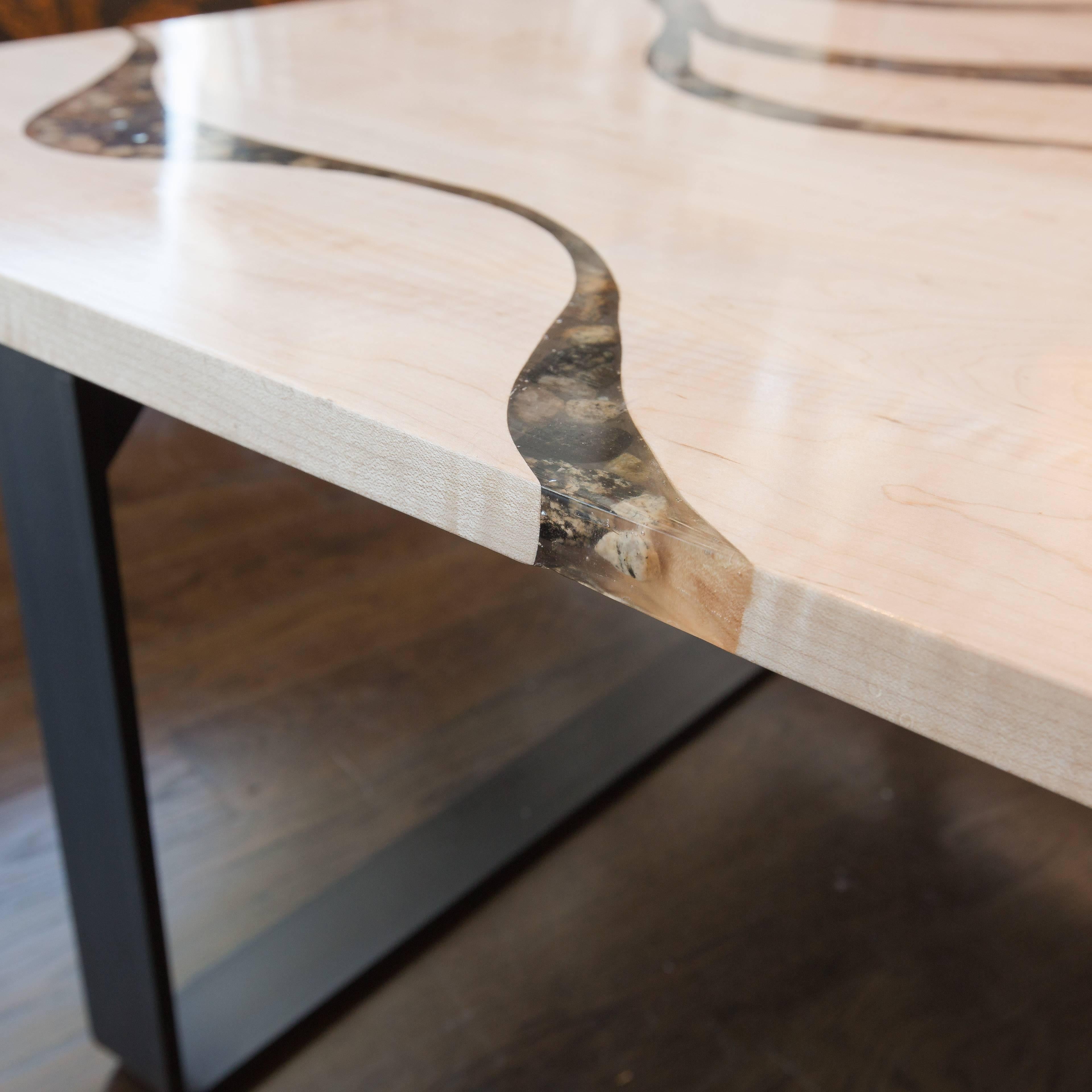 This table by woodworking artist Jeff Greenberg is made from hard maple with 