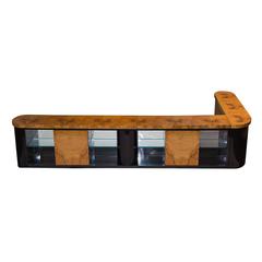 Custom-Made Room Divider Display Case in Olive Ash Burl