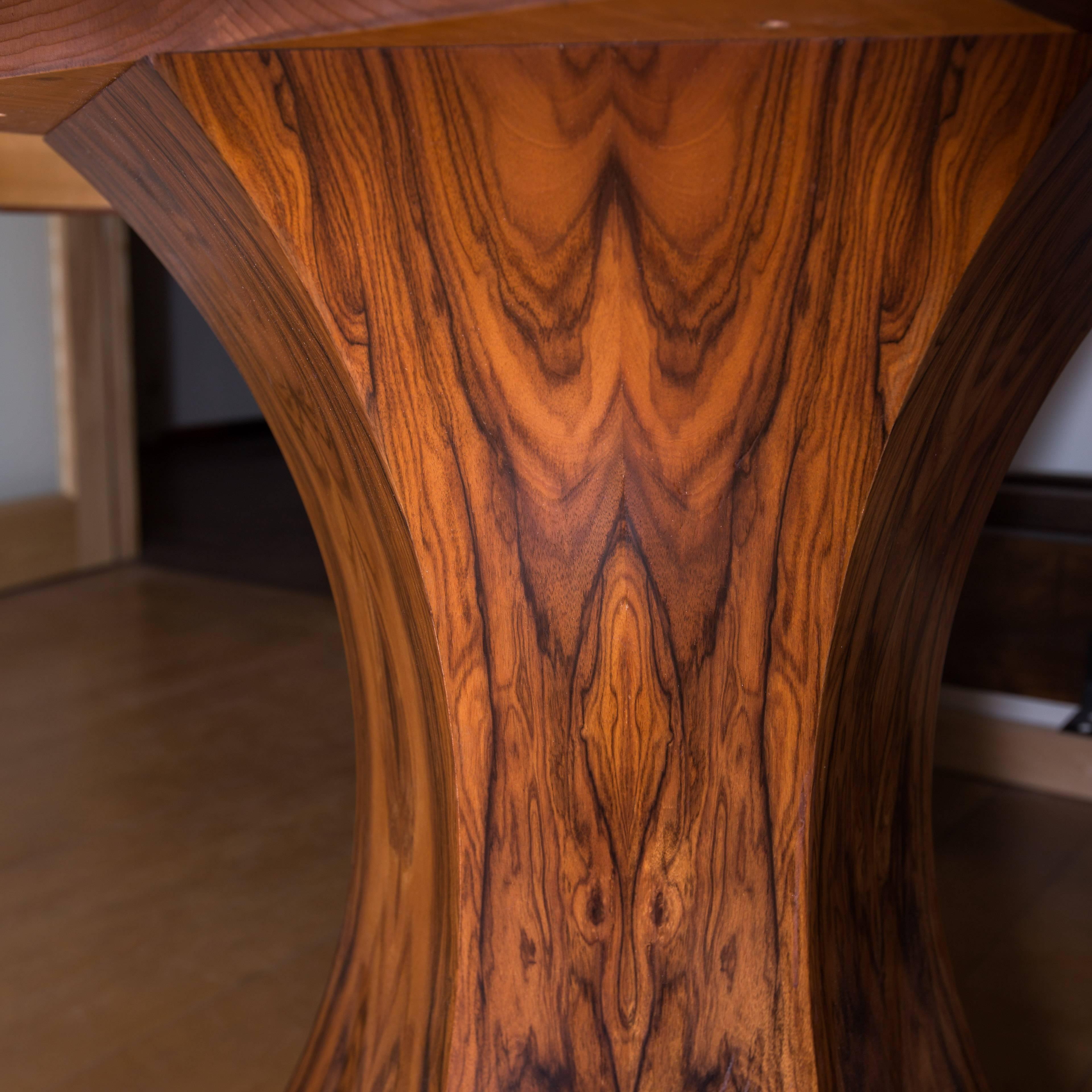 Elliptical Center Hall Table in Bolivian Rosewood by Gregory Clark In New Condition For Sale In New London, CT