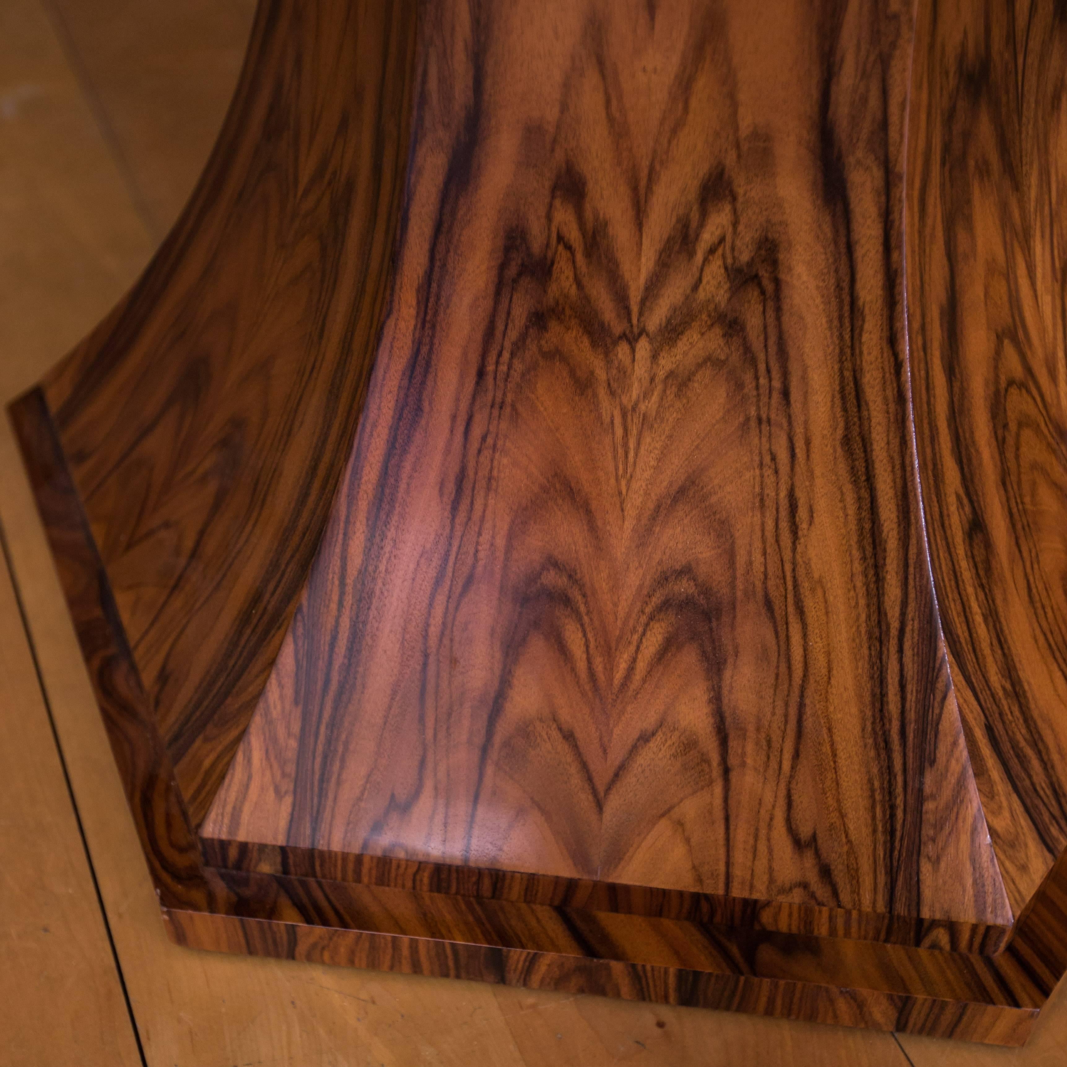 American Elliptical Center Hall Table in Bolivian Rosewood by Gregory Clark For Sale