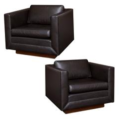 Gunlocke Vintage Leather Club Chairs 3