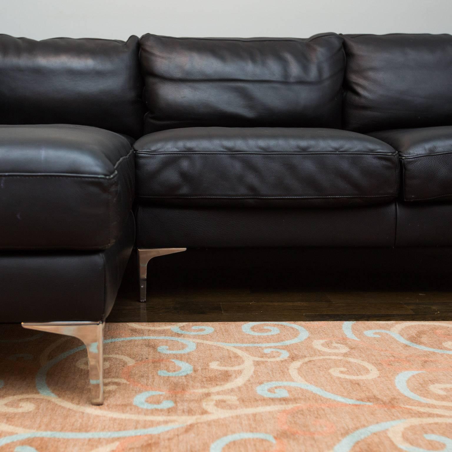 dwr leather sofa