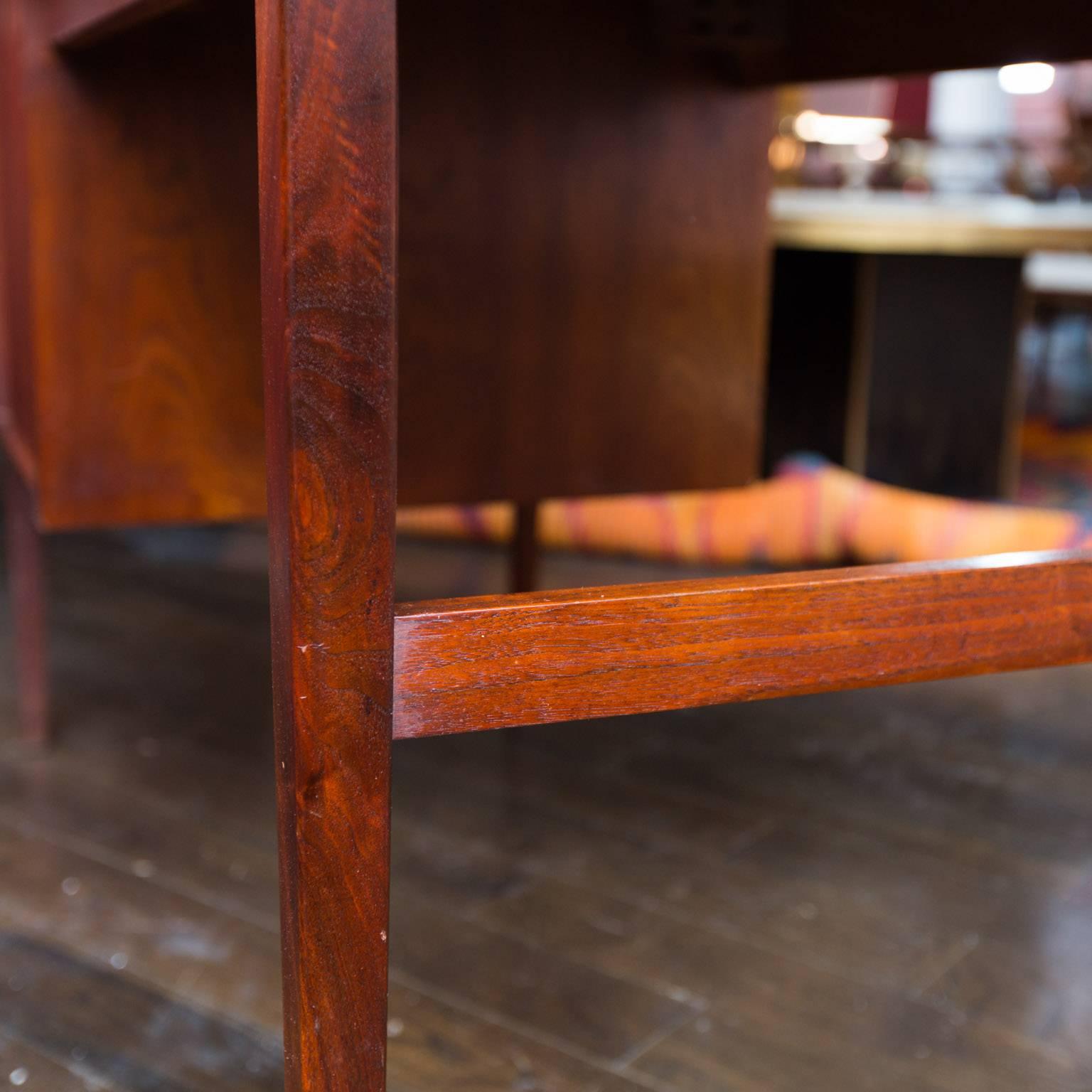 Danish Modern Slate-Topped Teak Desk In Good Condition In New London, CT