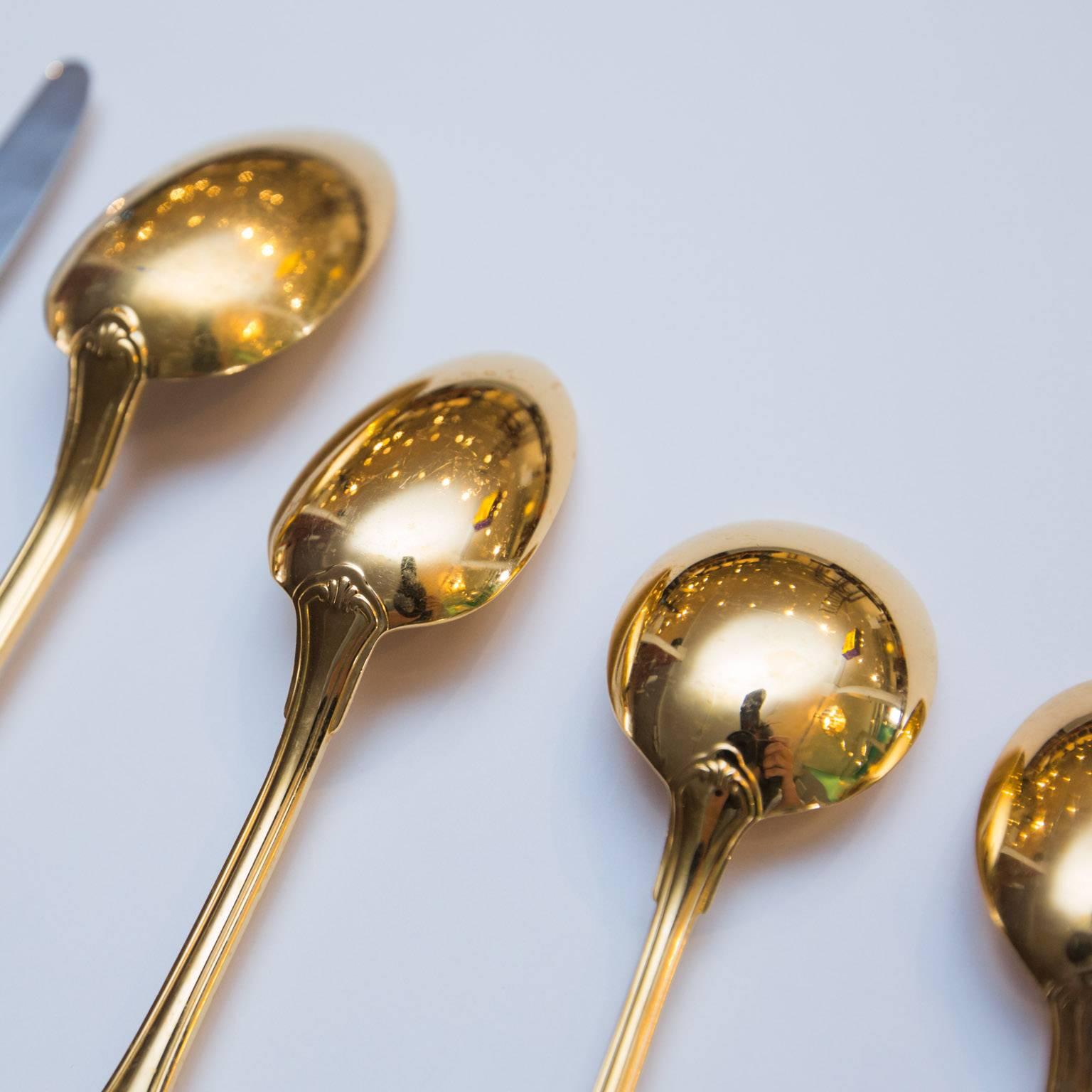gold plated flatware