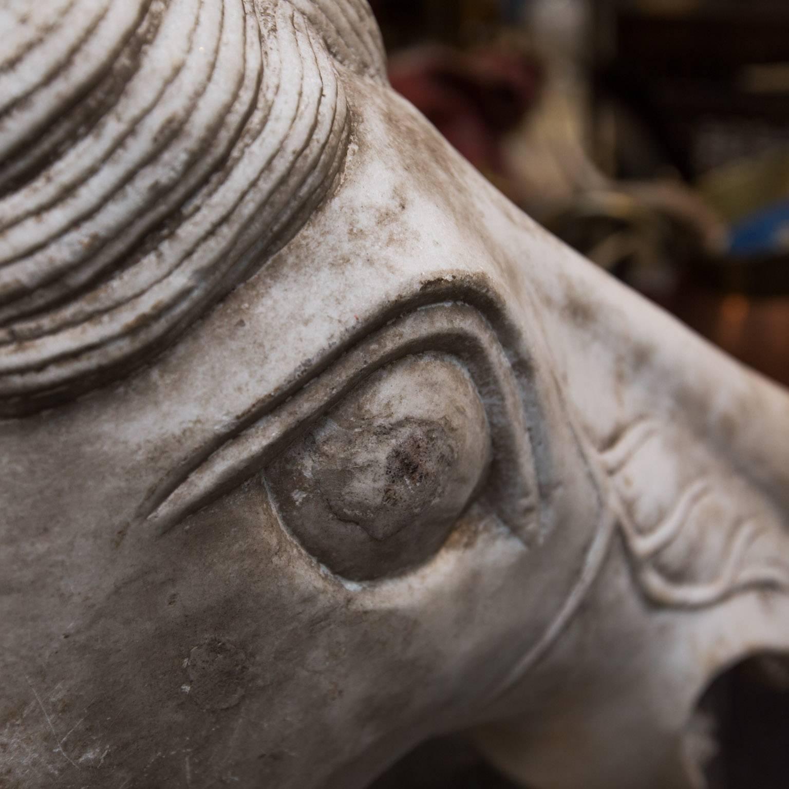 Marble Horse Head In Excellent Condition In New London, CT