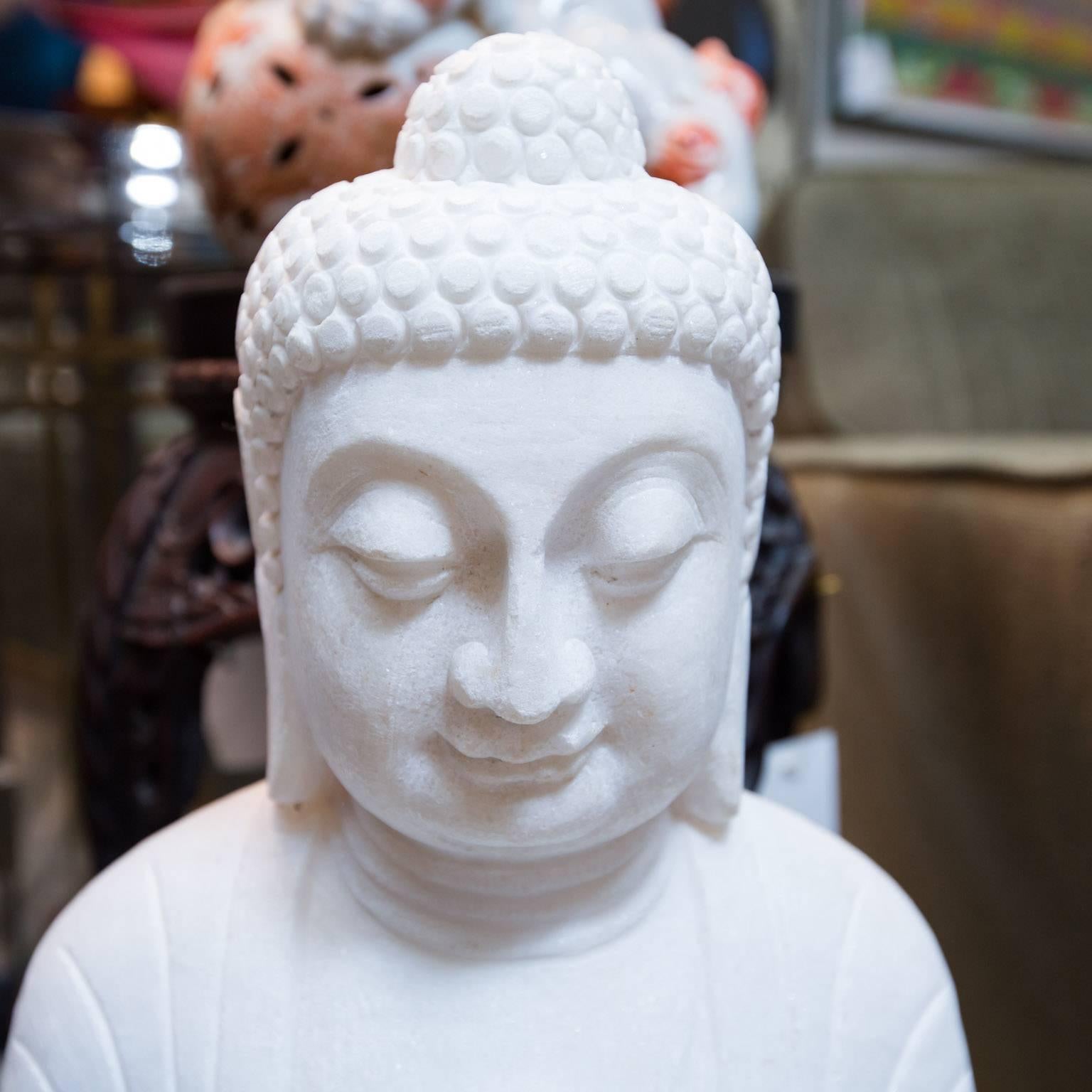 Contemporary Marble Chinese Sitting Buddha
