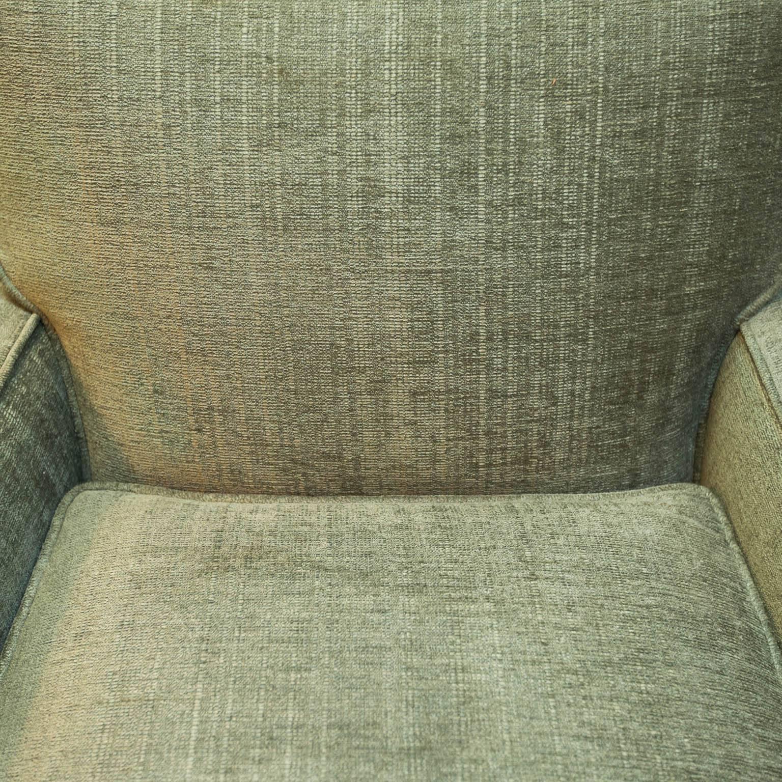 American Mid-Century Modern Lounge Chair in Green Velvet