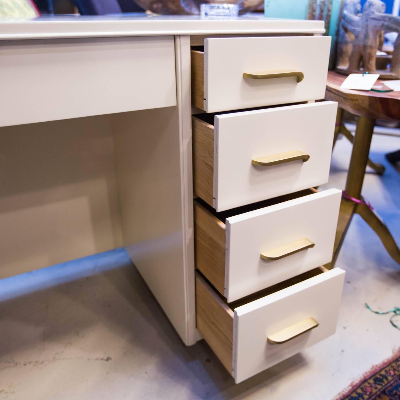 American Vintage Lacquered Double Pedestal Desk