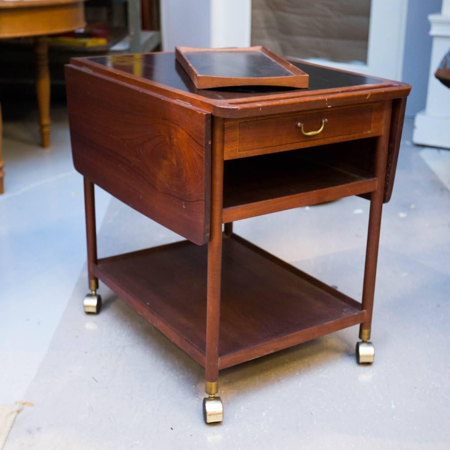 Danish Modern Bar Cart by Ludvig Potoppidan In Excellent Condition For Sale In New London, CT