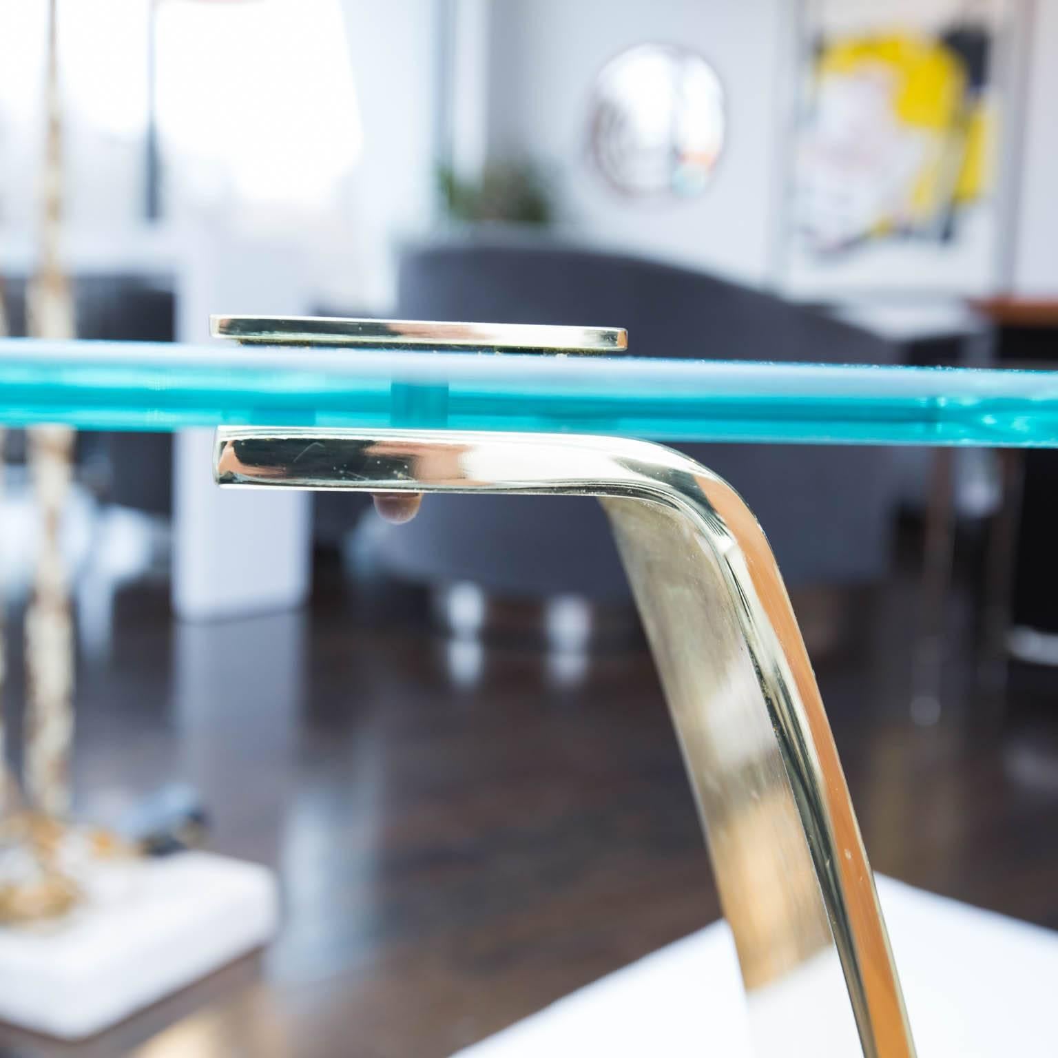 American Design Institute of America Brass and Glass Drink Table