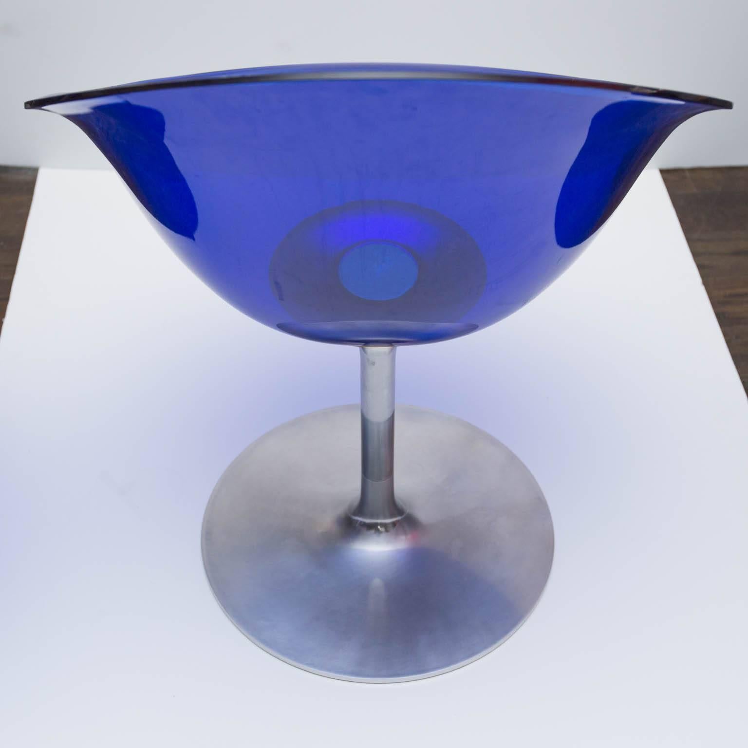 20th Century Philippe Starck for Kartell Blue Lucite Eros Swivel Chairs