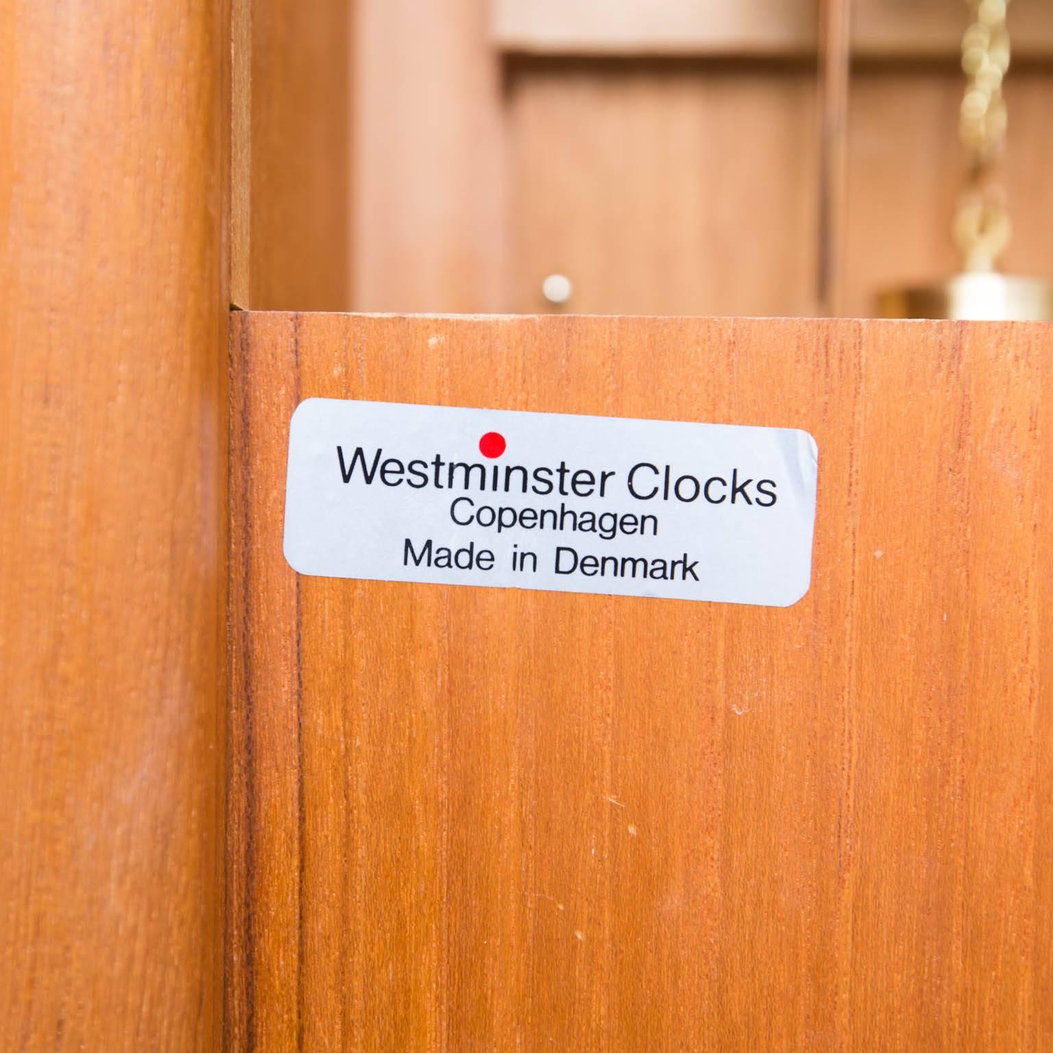 20th Century Rare Teak Westminster Grandfather Clock