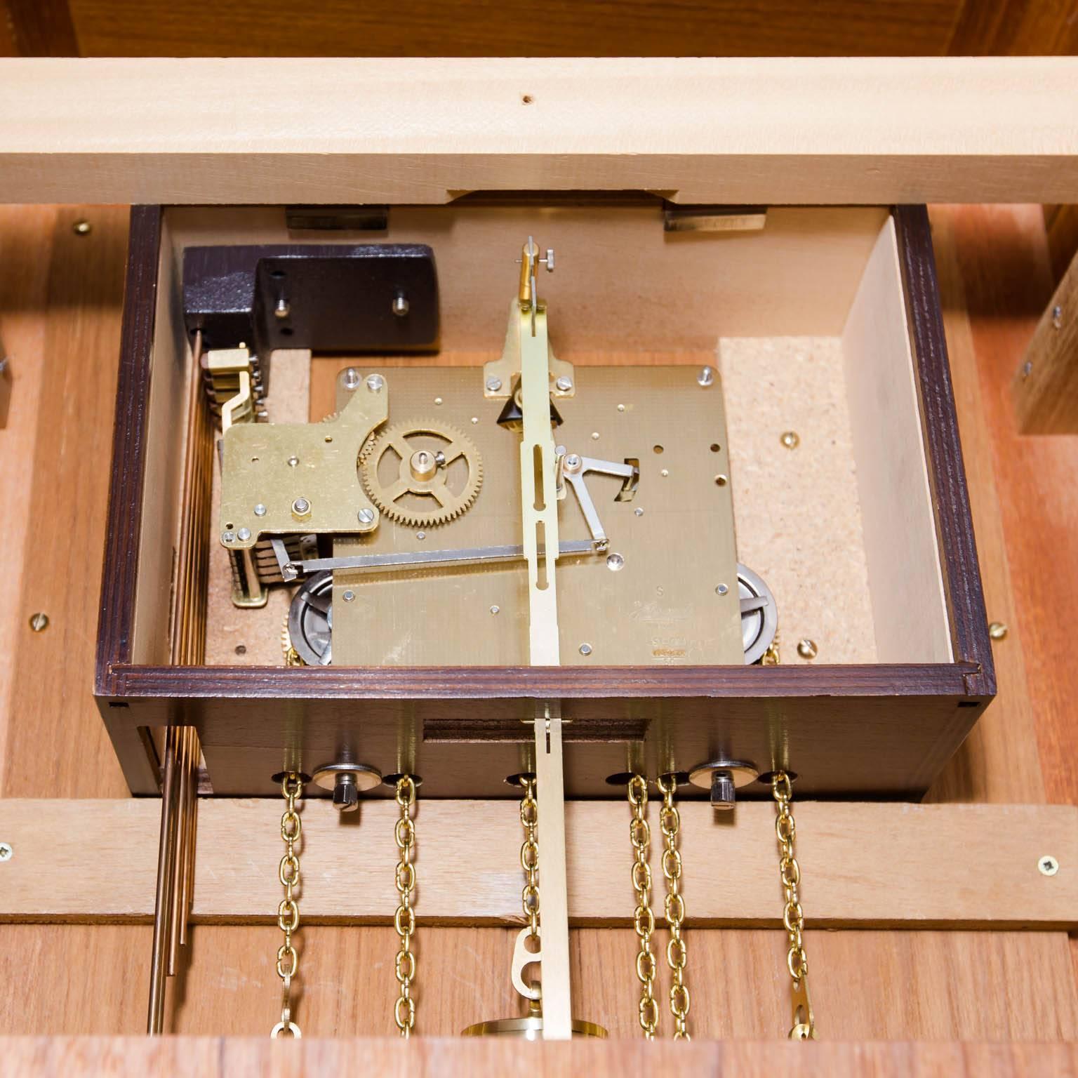 Scandinavian Modern Rare Teak Westminster Grandfather Clock