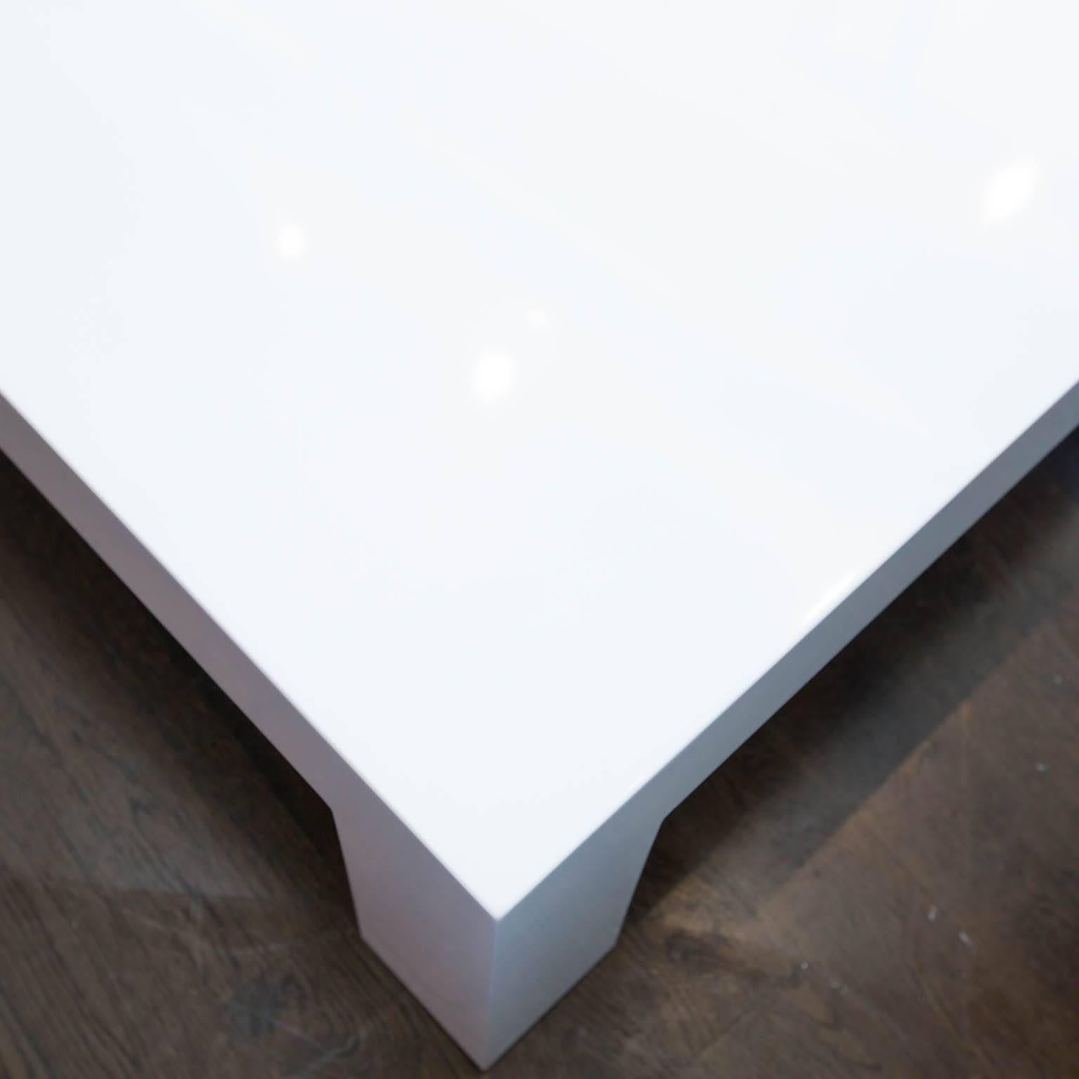 white parsons coffee table
