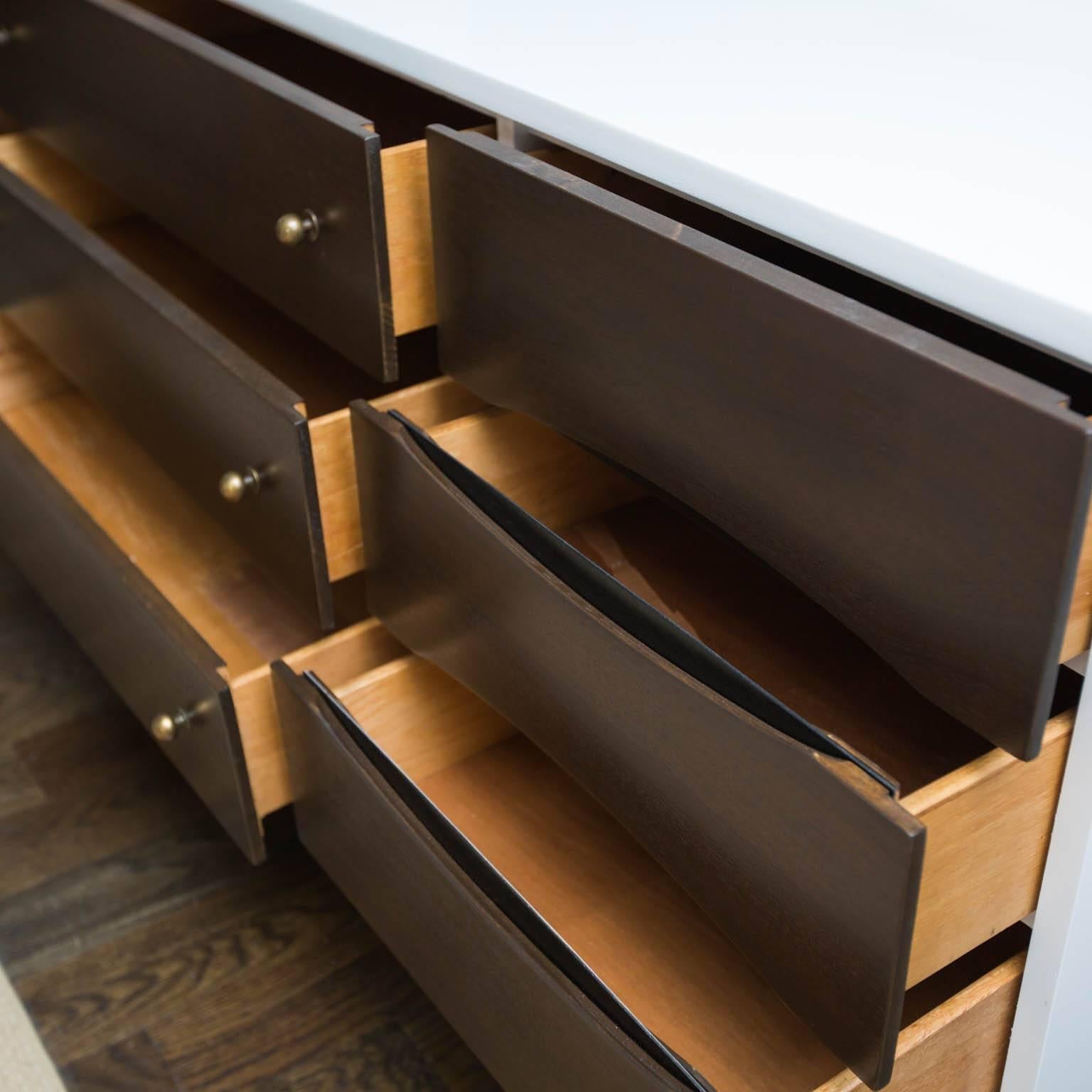 Walnut Mid-Century Modern Lacquered Low Dresser by Stanley Furniture