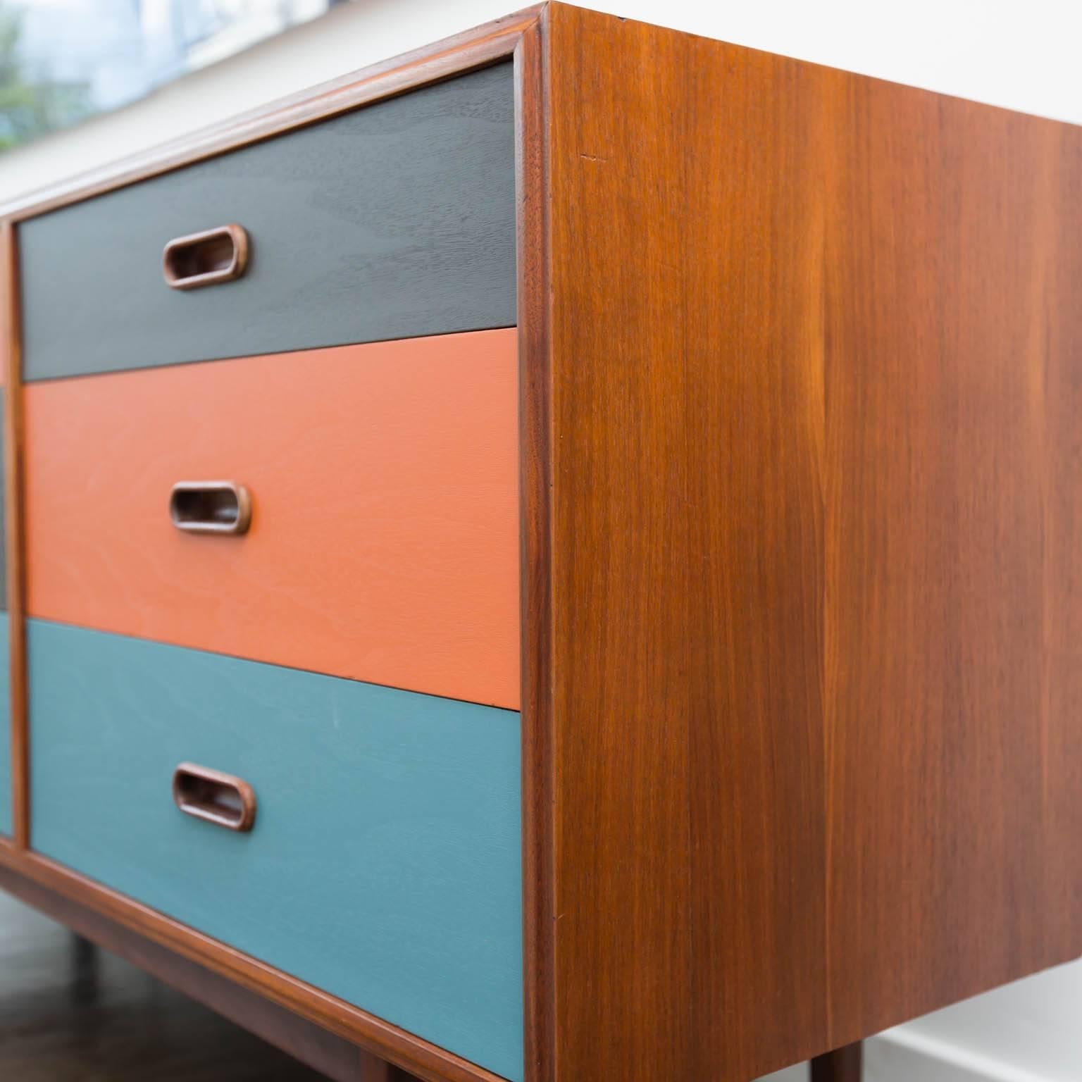 Lacquered Danish Modern Nine-Drawer Dresser 2