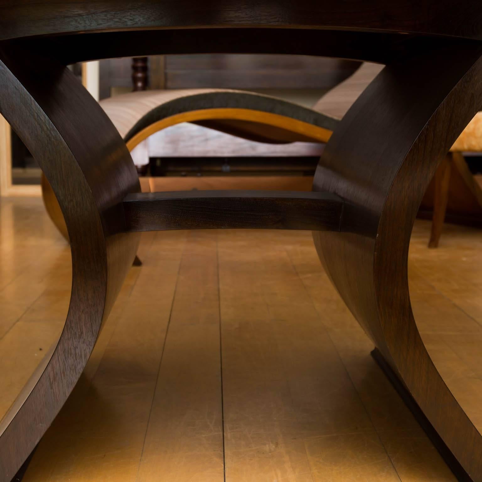 American Custom-Made Walnut Dining Table by Gregory Clark For Sale