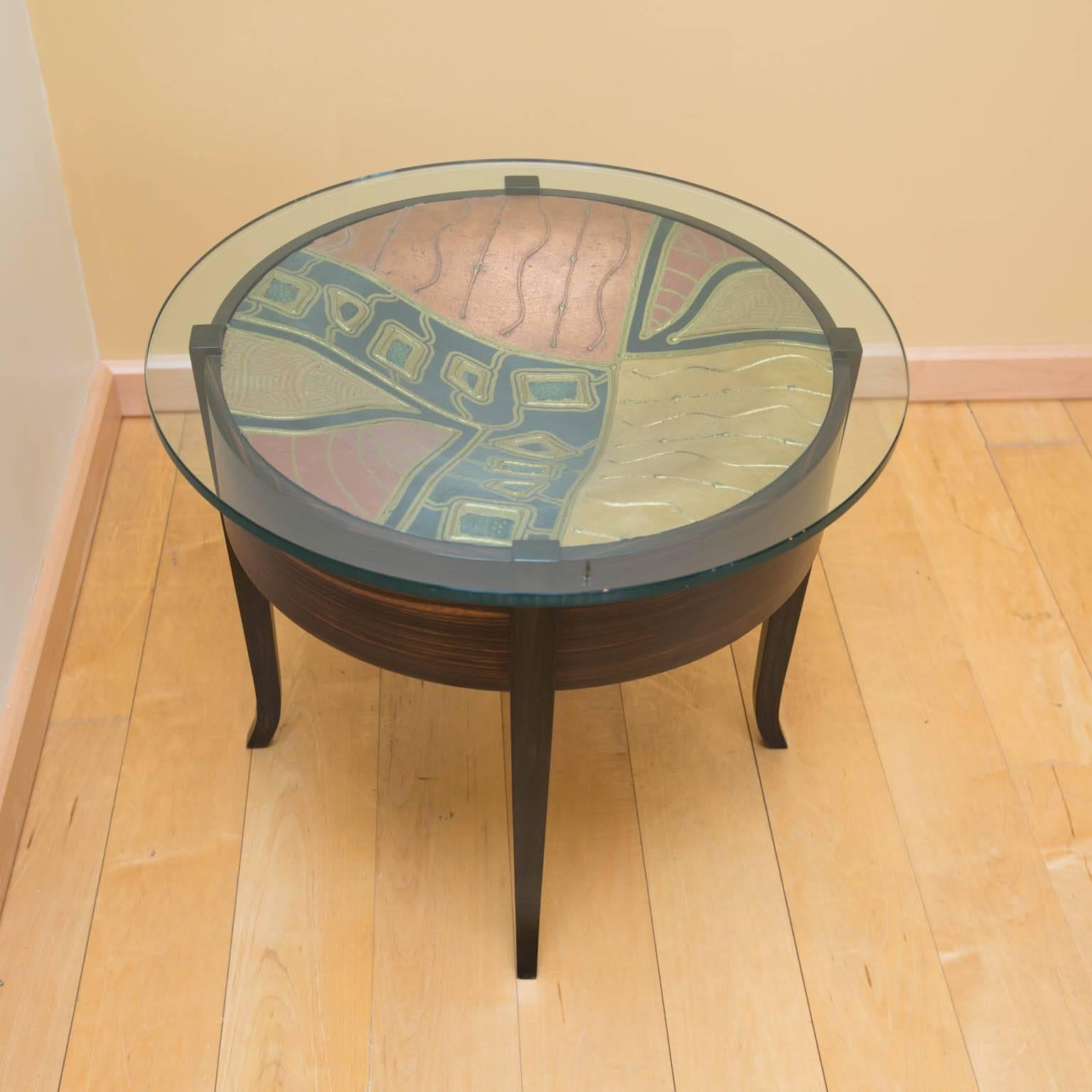 Contemporary Maccassar Ebony Wood Side Table by Gregory Clark For Sale